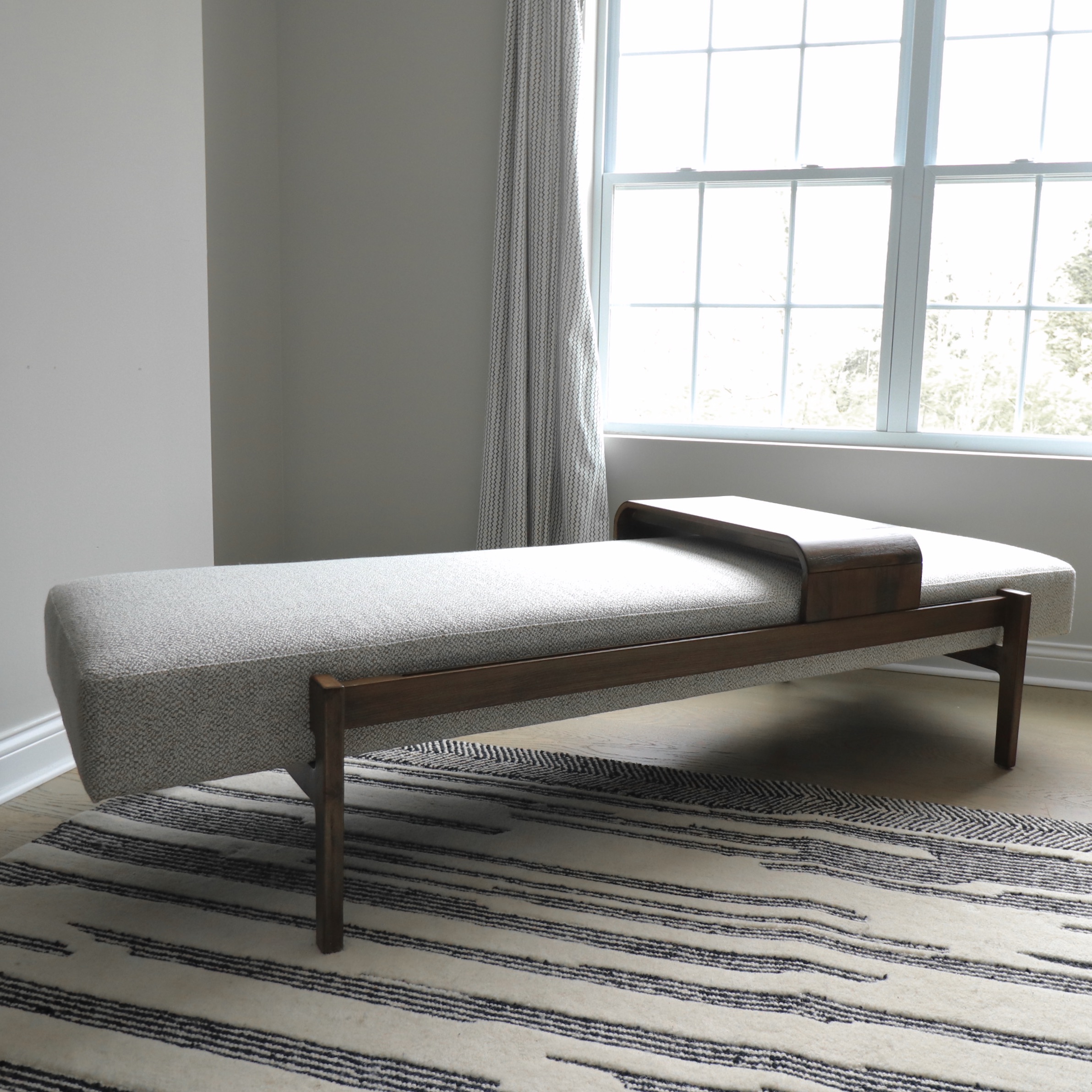 Four Hands Fawkes Upholstered Bench with Sliding Table