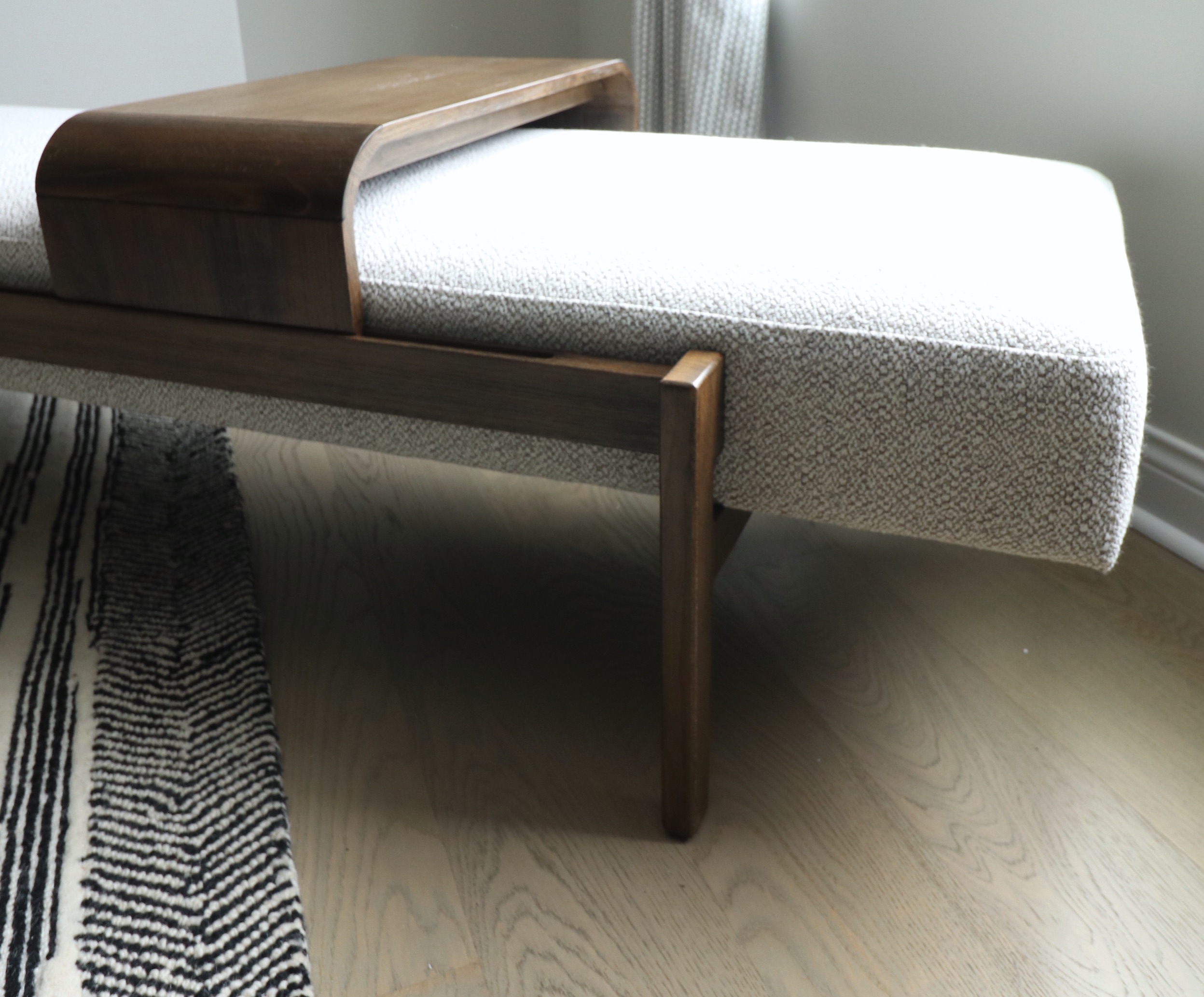 Four Hands Fawkes Upholstered Bench with Sliding Table