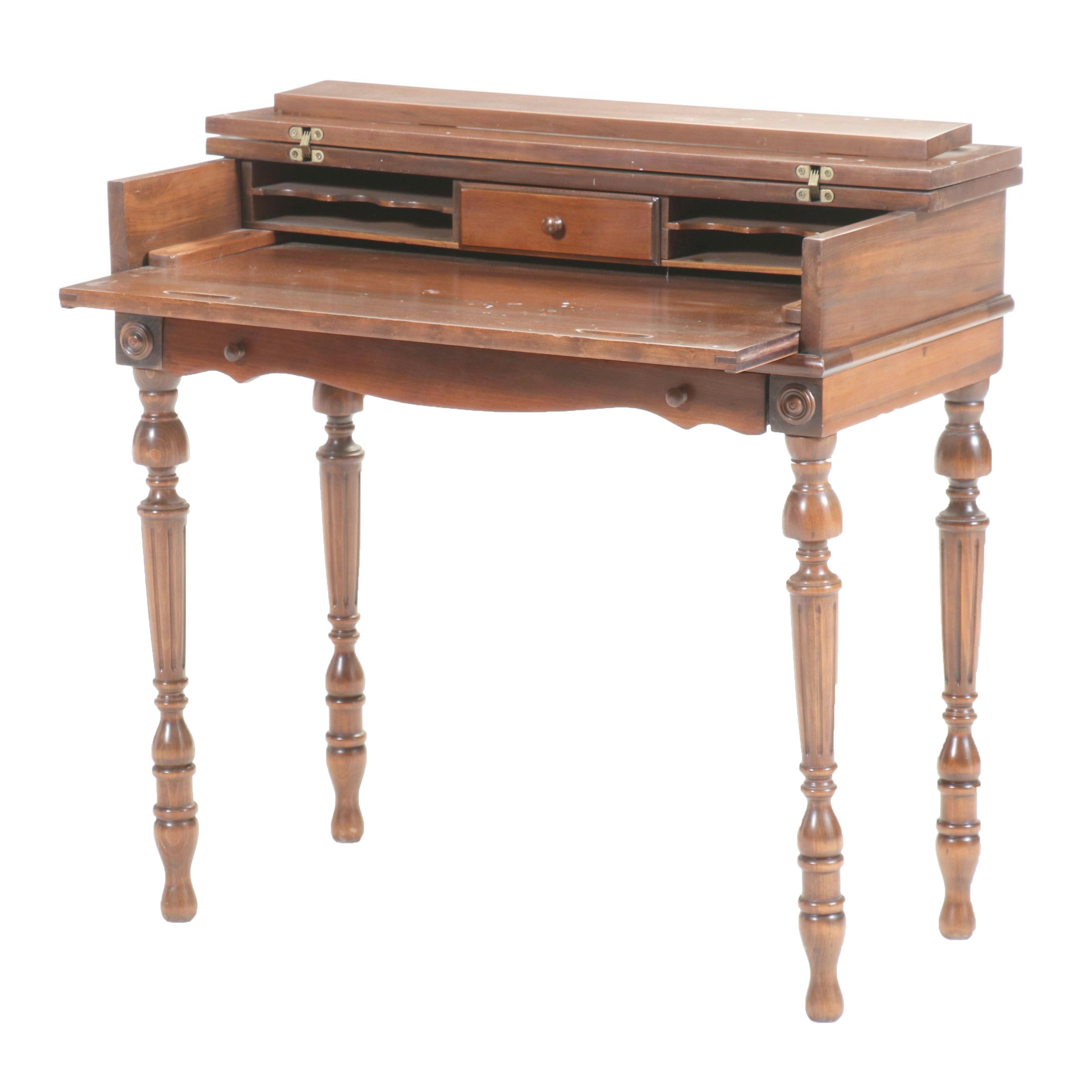 American Colonial Style Flip-Top Spinet Desk, Mid to Late 20th Century
