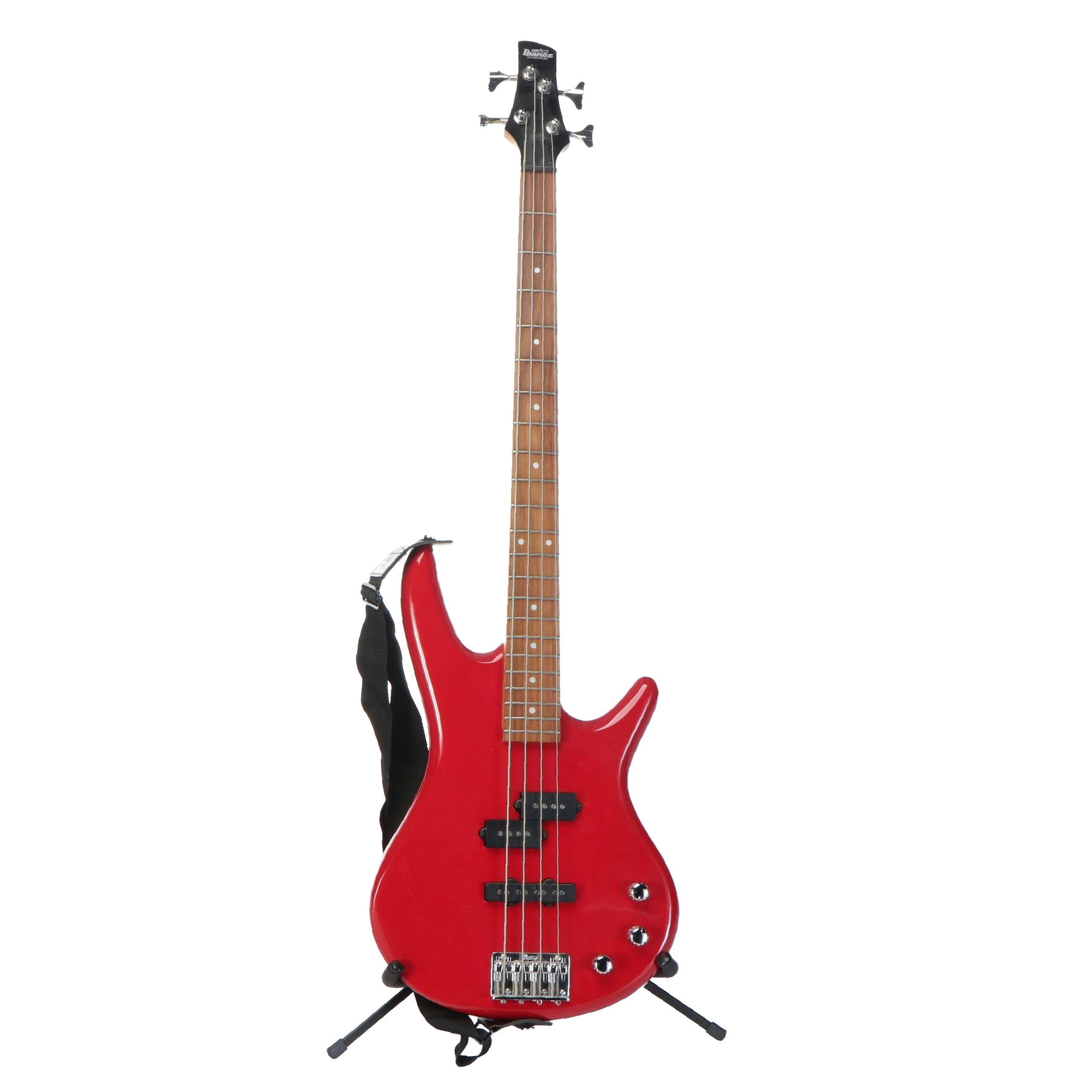 Ibanez Gio Red Electric Bass Guitar with Ibanez Nylon Strap