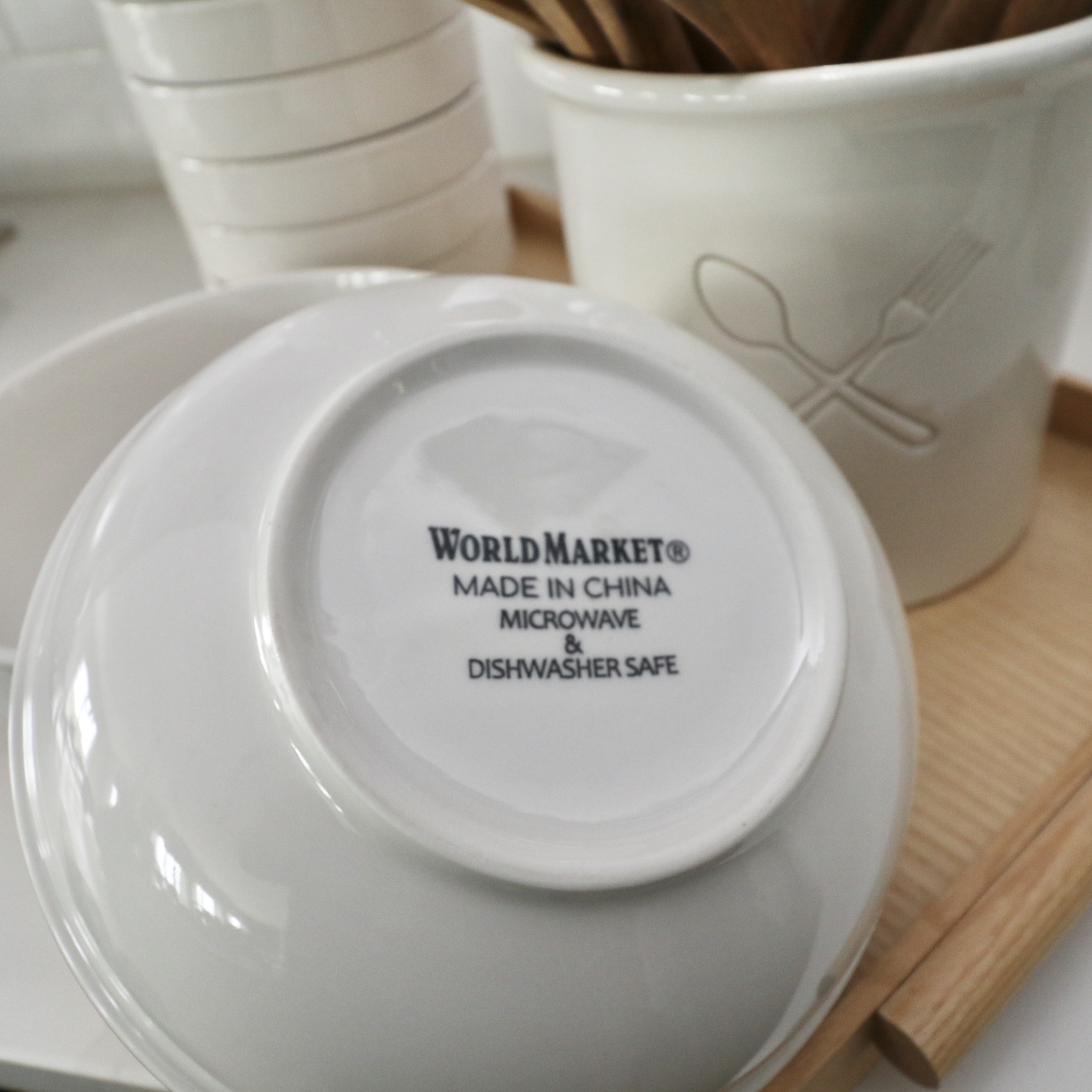 World Market Ceramic Dinnerware, West Elm Trays and Other Serveware