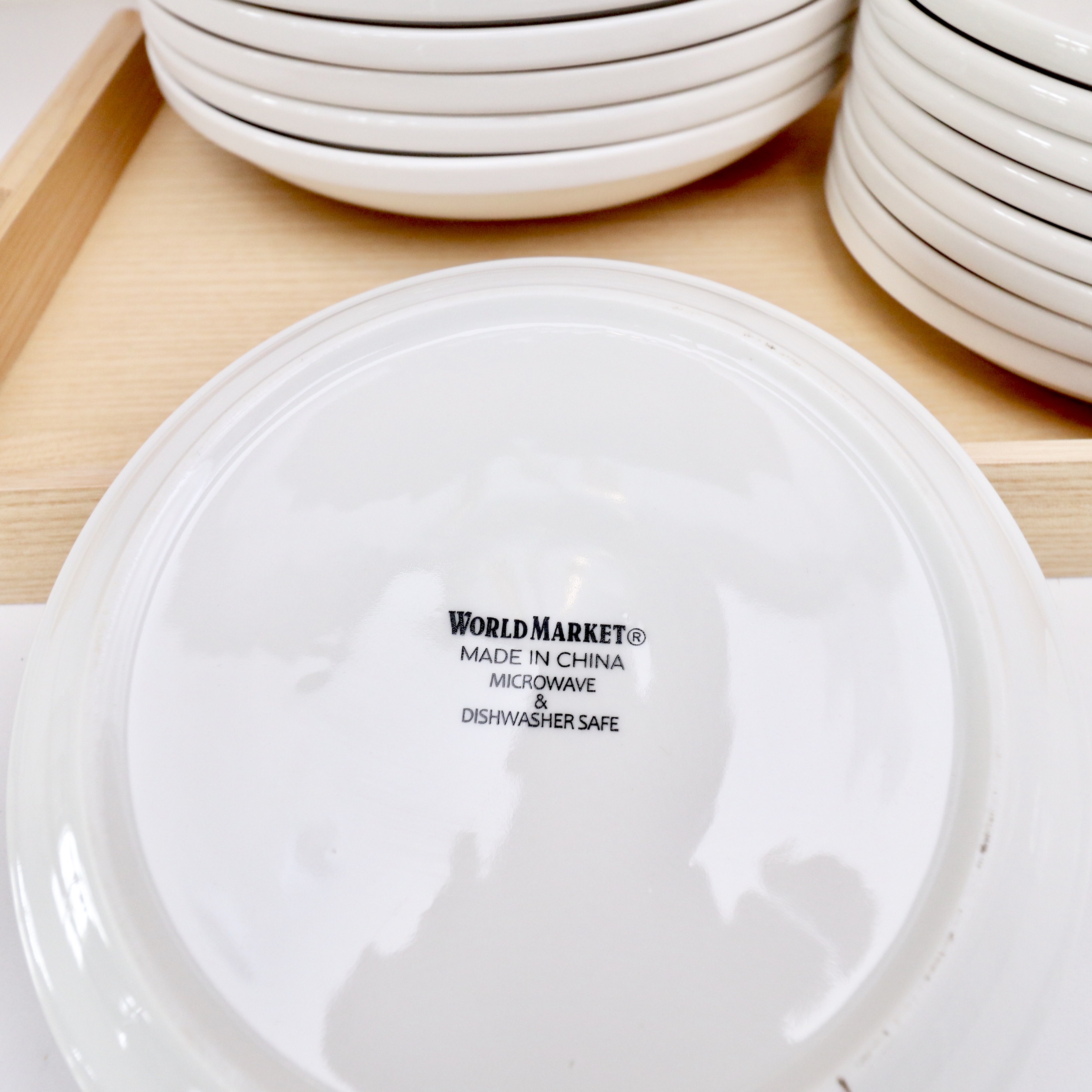 World Market Ceramic Dinnerware, West Elm Trays and Other Serveware