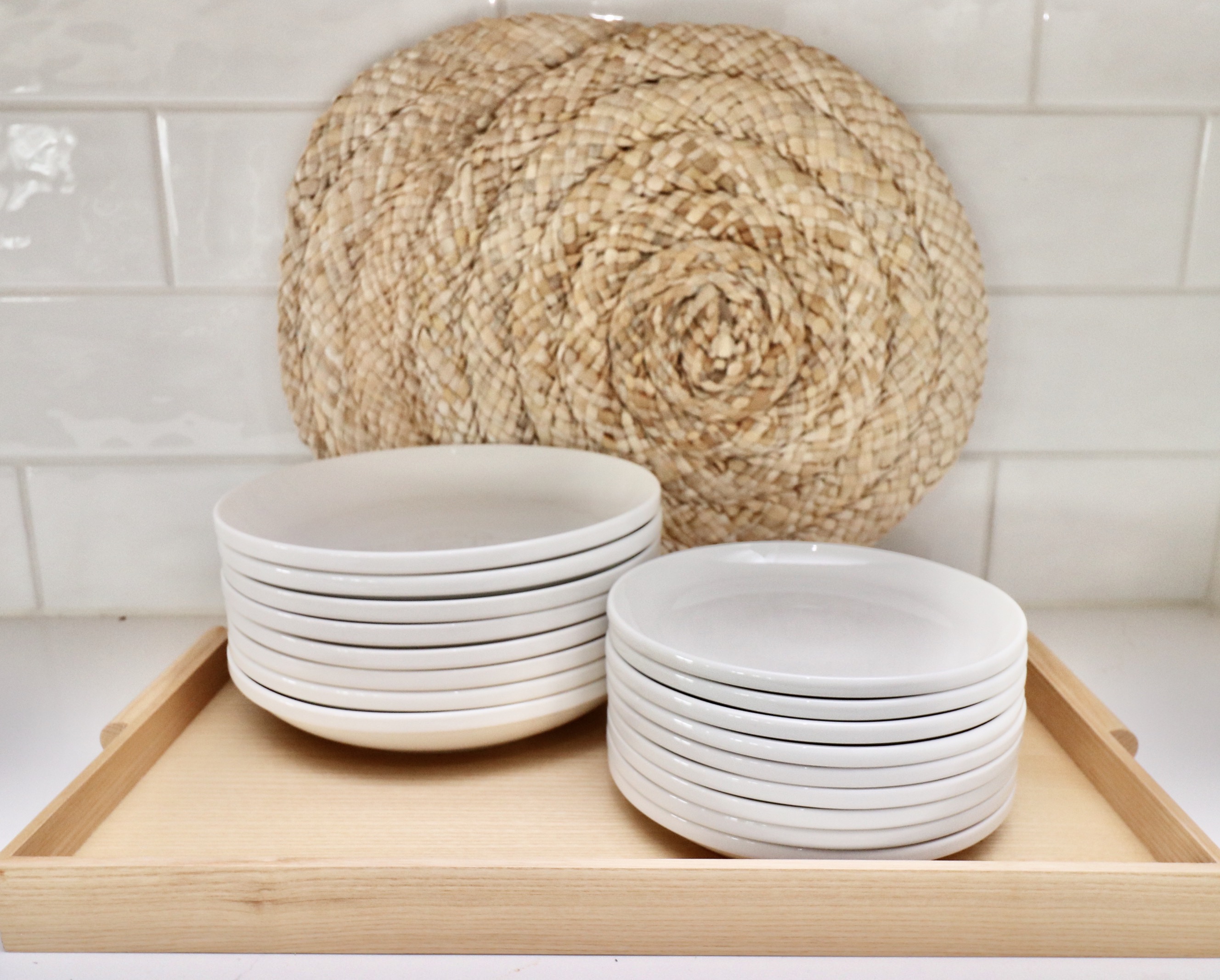 World Market Ceramic Dinnerware, West Elm Trays and Other Serveware