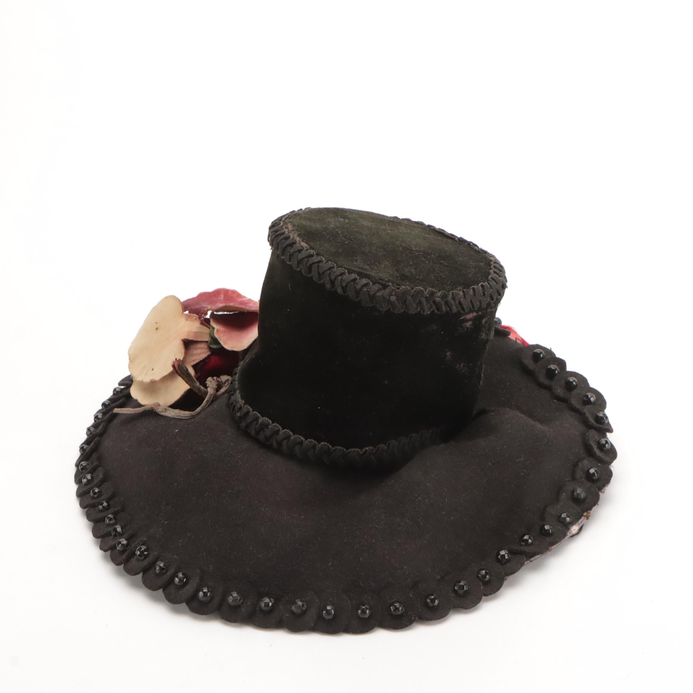 Late Victorian Woman's Embellished "Doll-Hat" Fascinator
