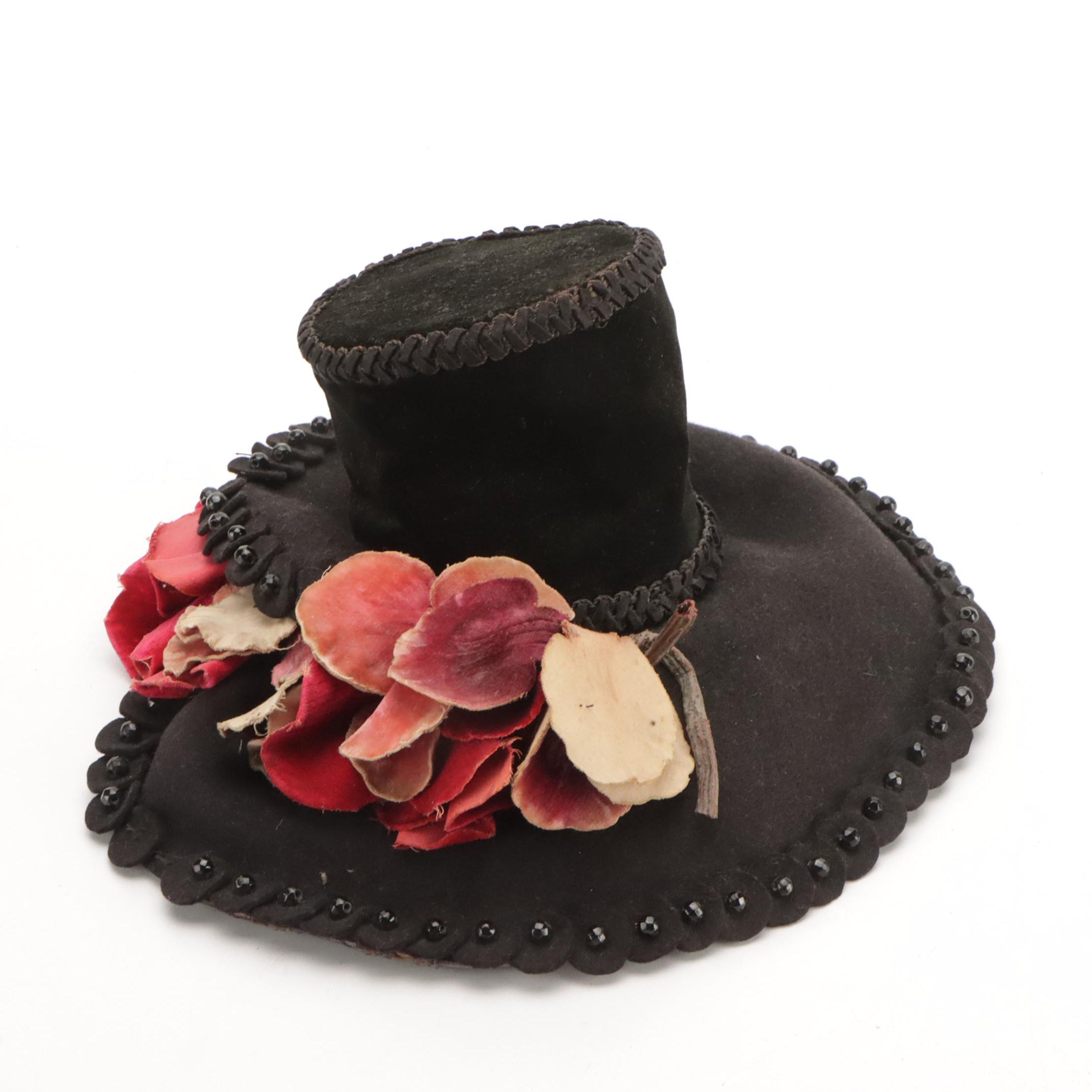 Late Victorian Woman's Embellished "Doll-Hat" Fascinator