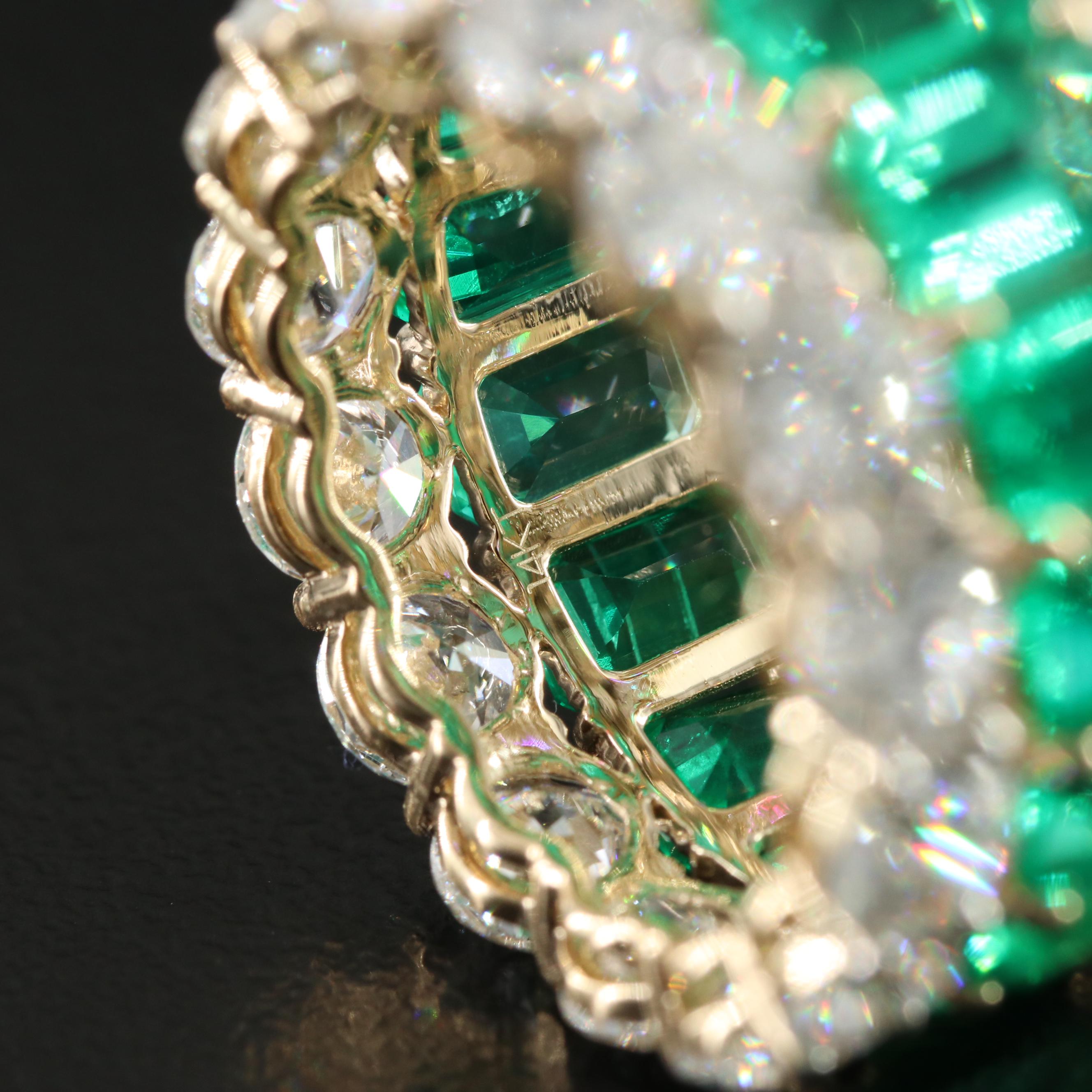 14K 10.32 CTW Lab Grown Diamond and Emerald Eternity Band