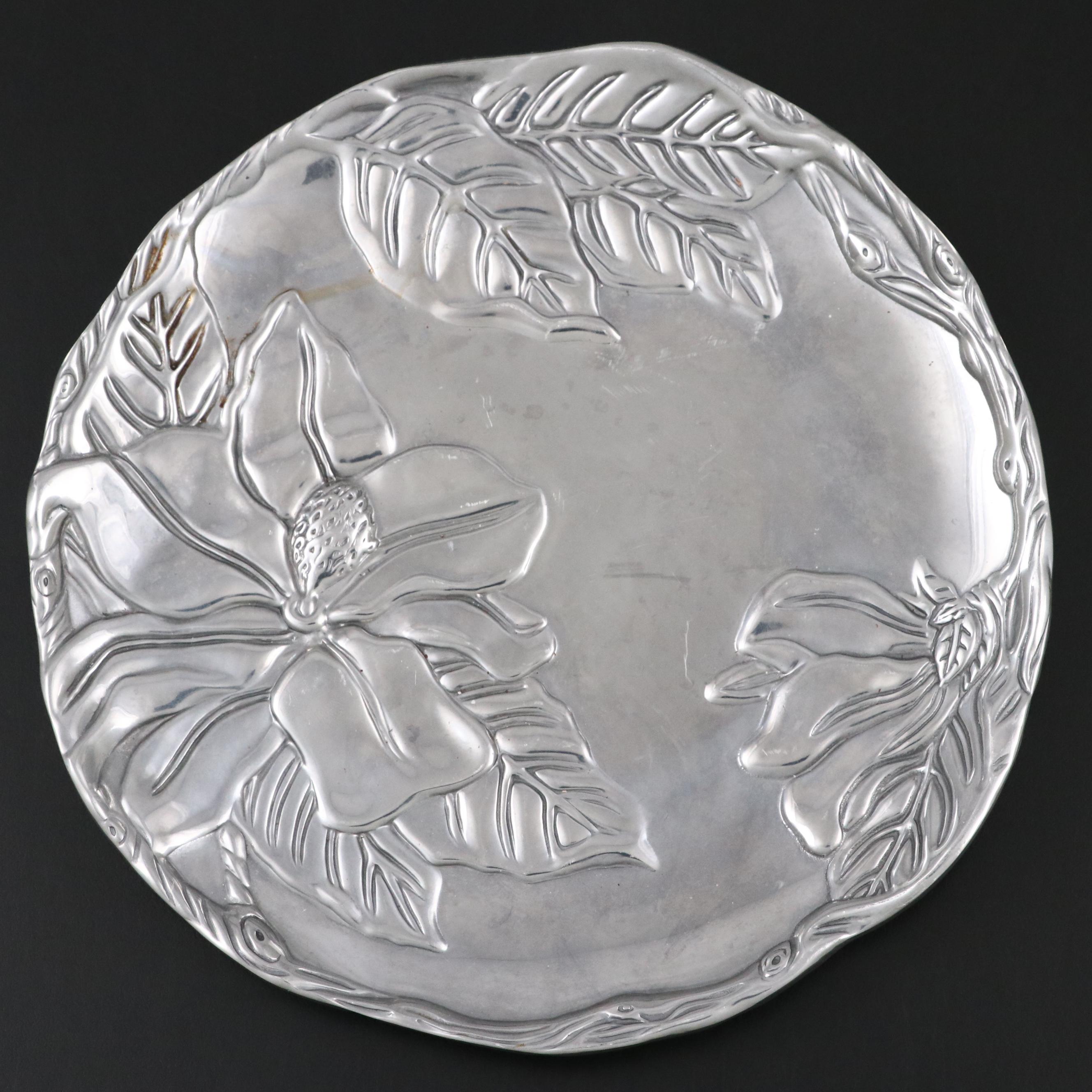 Arthur Court Rabbit, Floral and Other Aluminum Platters