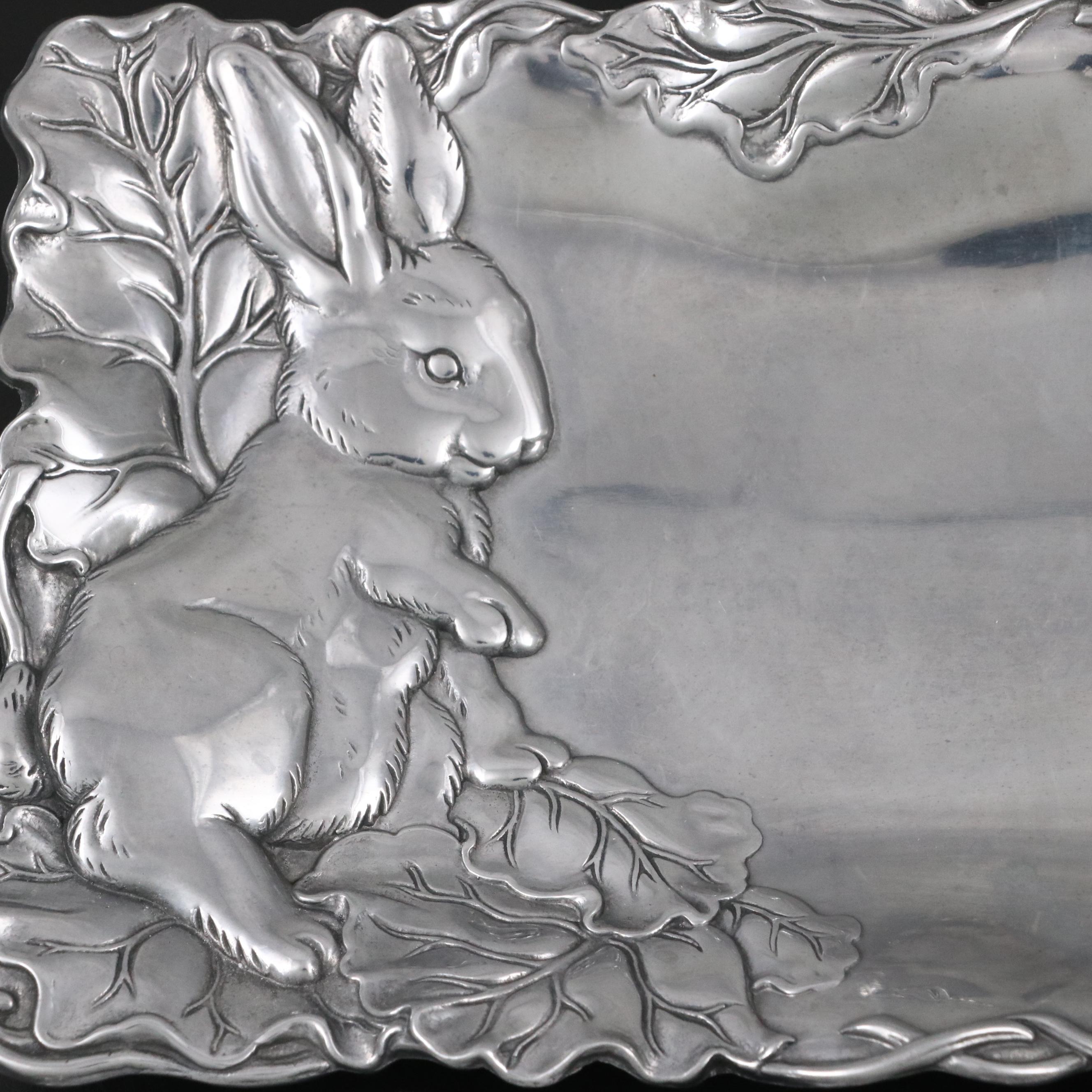 Arthur Court Rabbit, Floral and Other Aluminum Platters