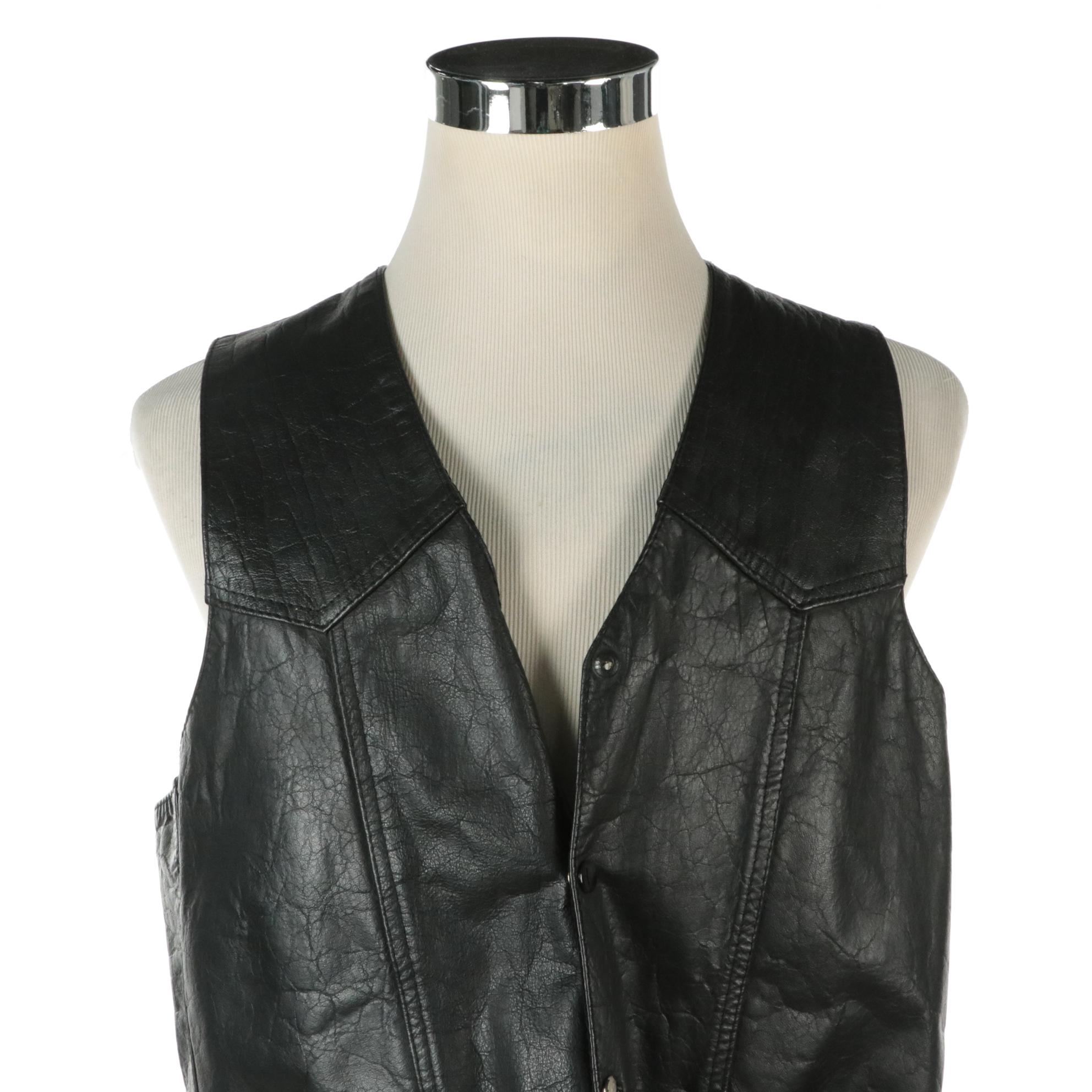 Men's MAS Leather Motorcycle Jacket and Unik Leather Patch Vest