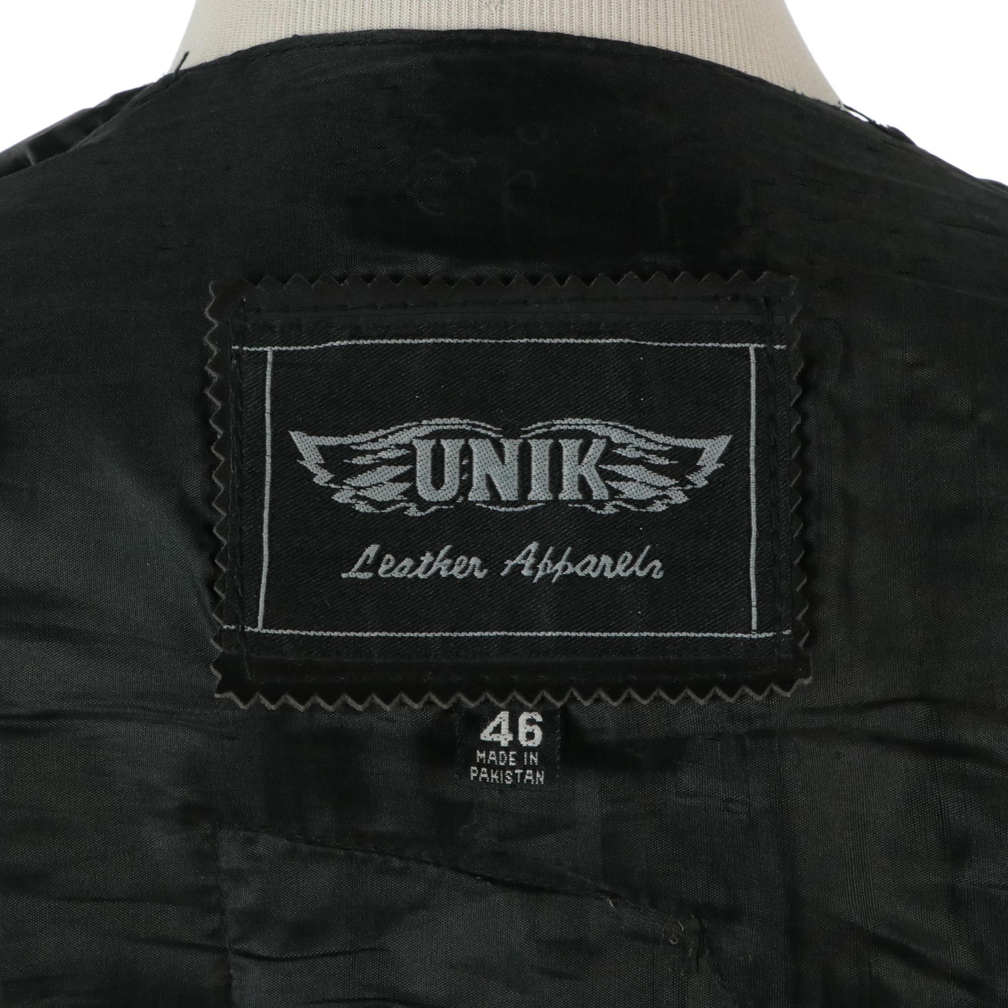 Men's MAS Leather Motorcycle Jacket and Unik Leather Patch Vest