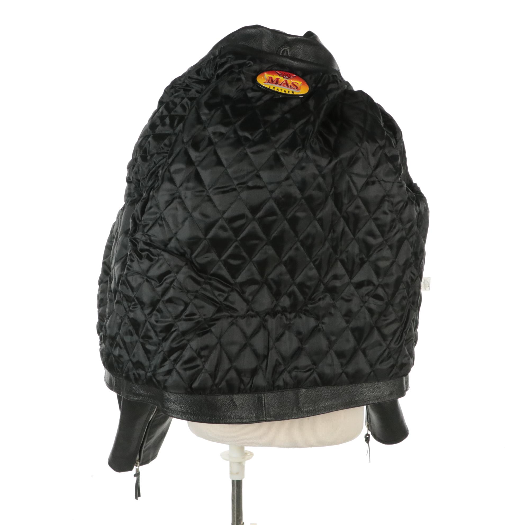 Men's MAS Leather Motorcycle Jacket and Unik Leather Patch Vest