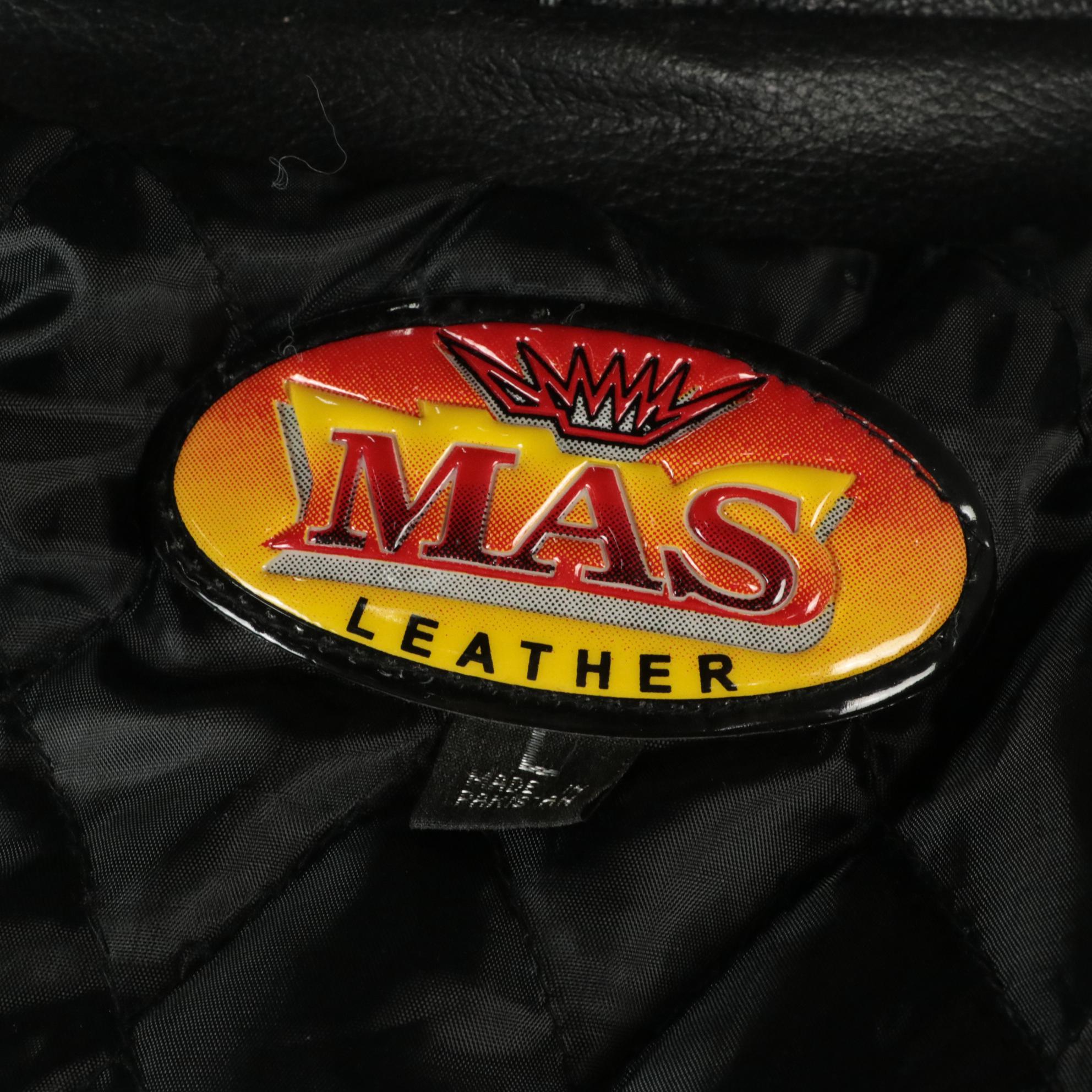 Men's MAS Leather Motorcycle Jacket and Unik Leather Patch Vest