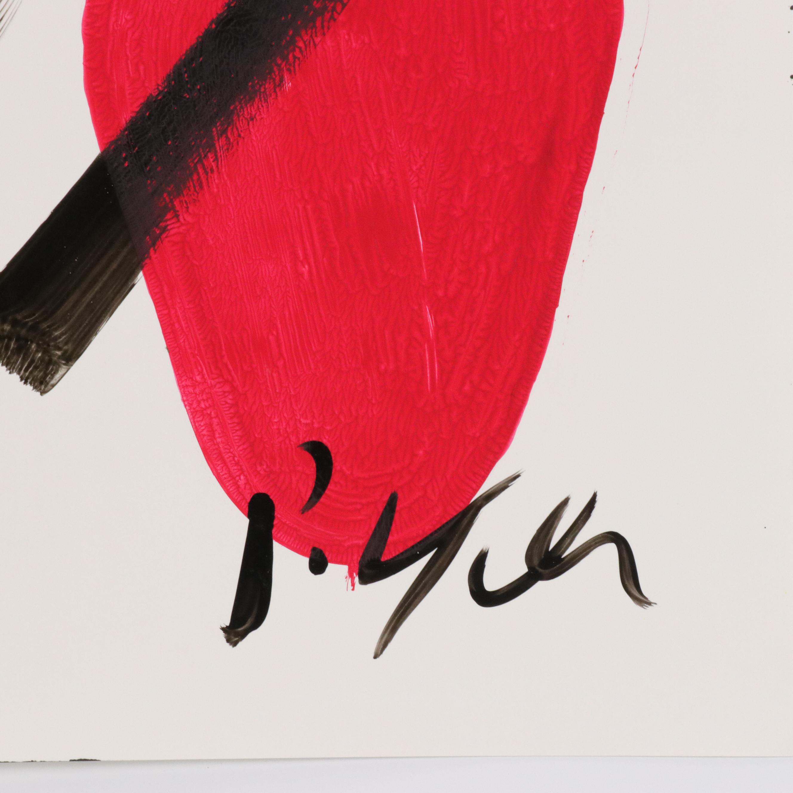 Peter Keil Abstract Acrylic Portrait Painting, Late 20th Century