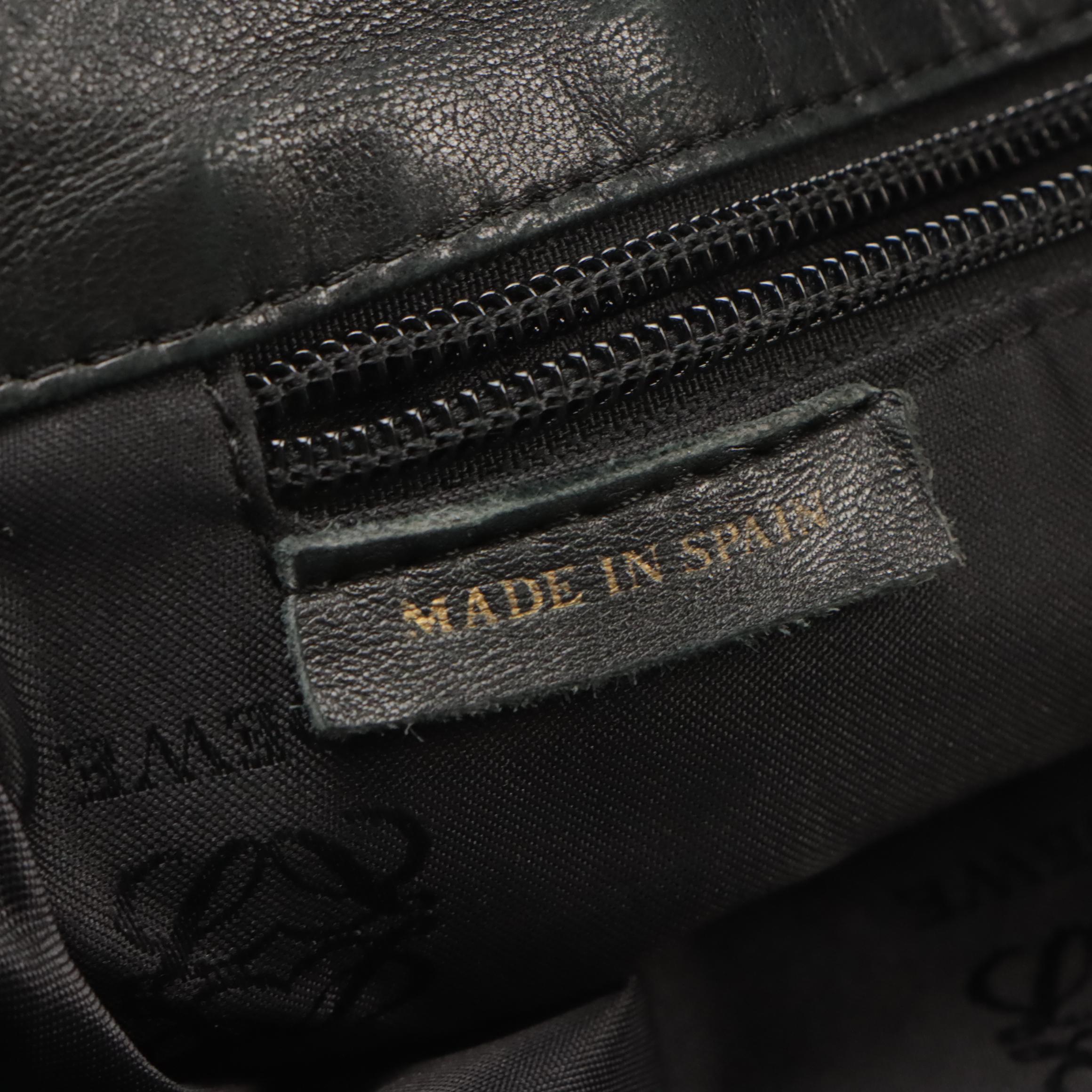 Loewe Black Lambskin Leather Drawstring Shoulder Bag