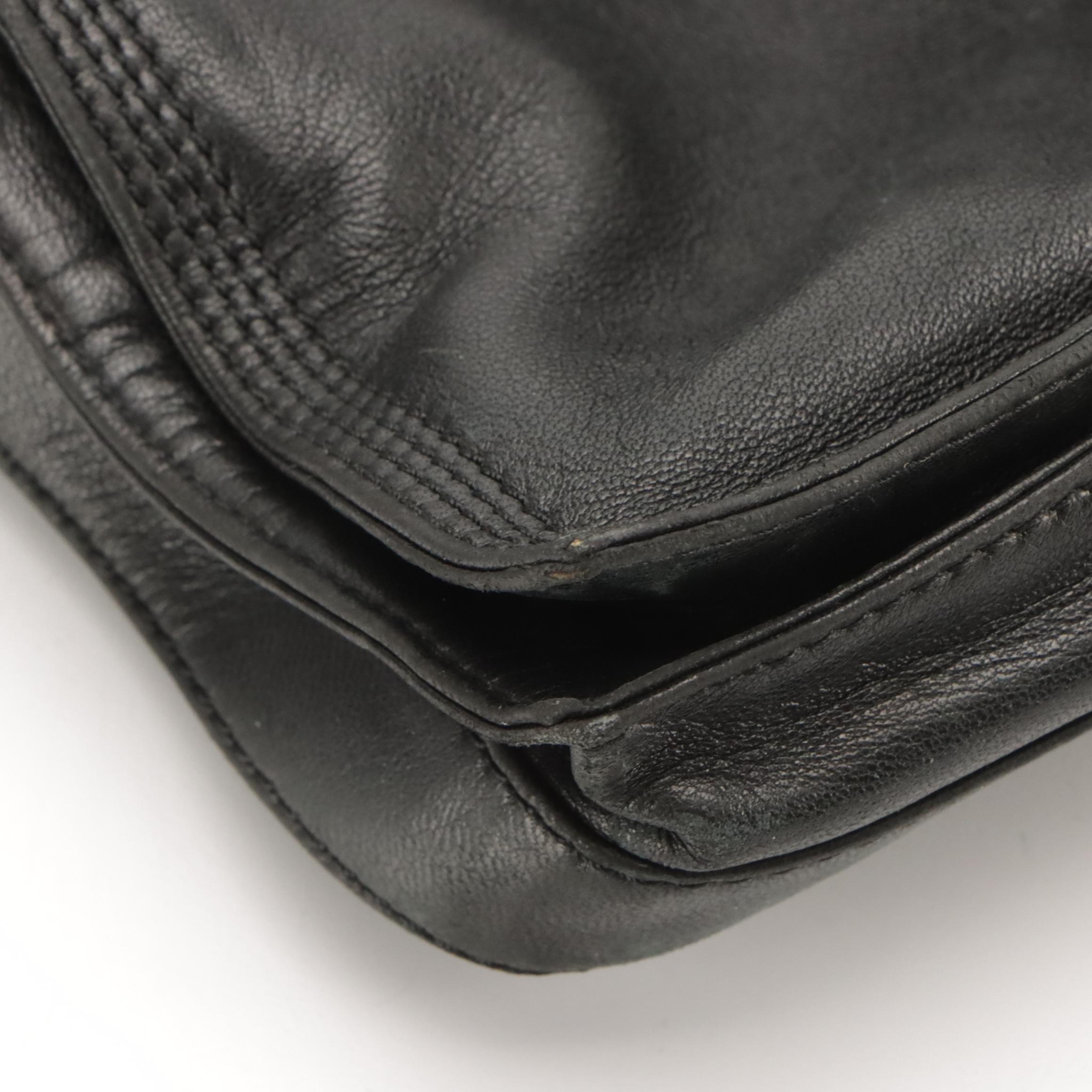 Loewe Black Lambskin Leather Drawstring Shoulder Bag