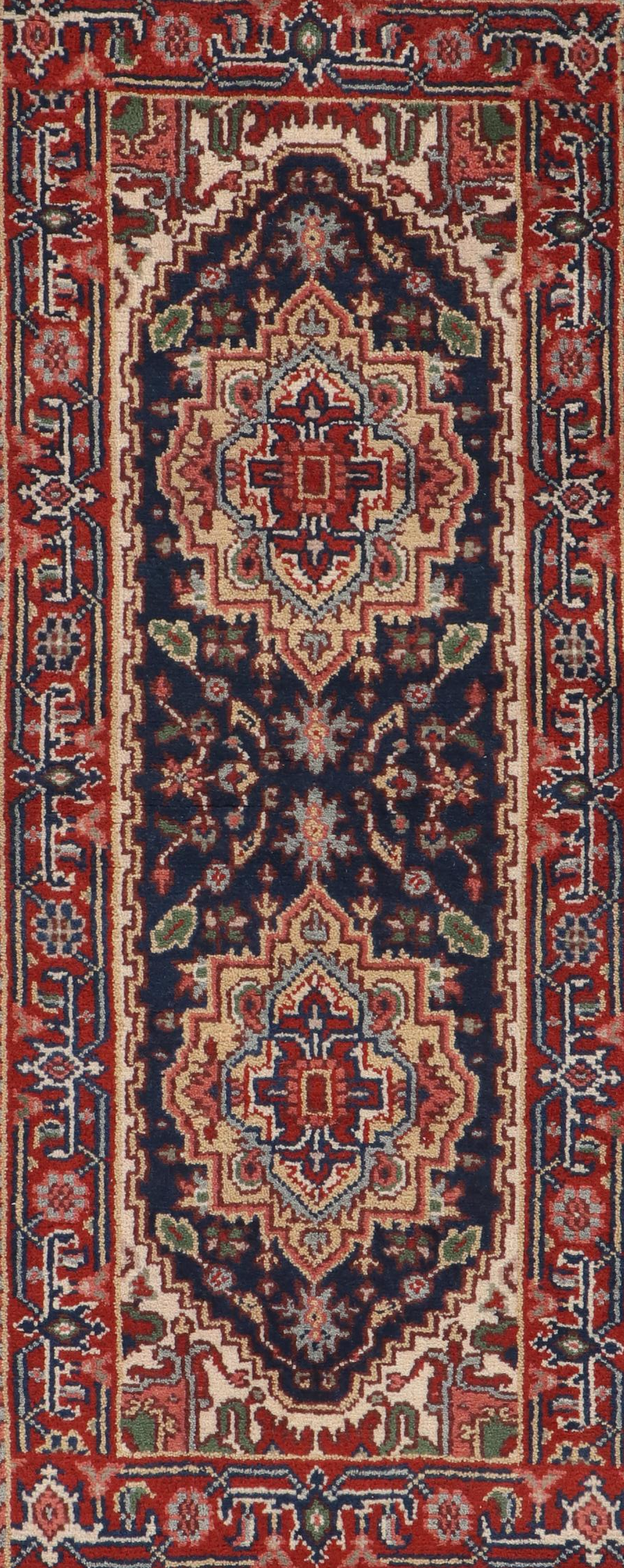 2'5 x 6'2 Hand-Knotted Indo-Persian Serapi Carpet Runner