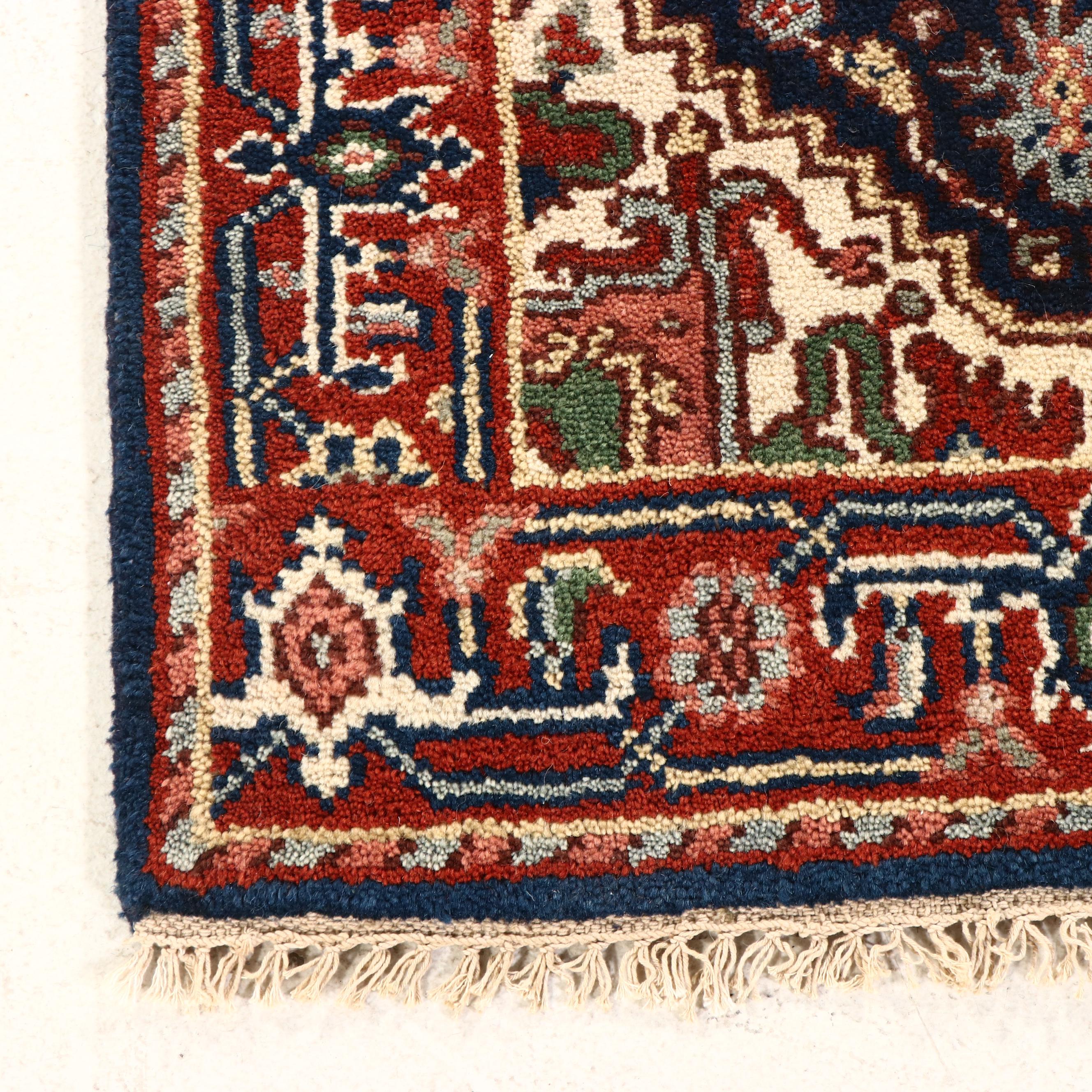 2'5 x 6'2 Hand-Knotted Indo-Persian Serapi Carpet Runner