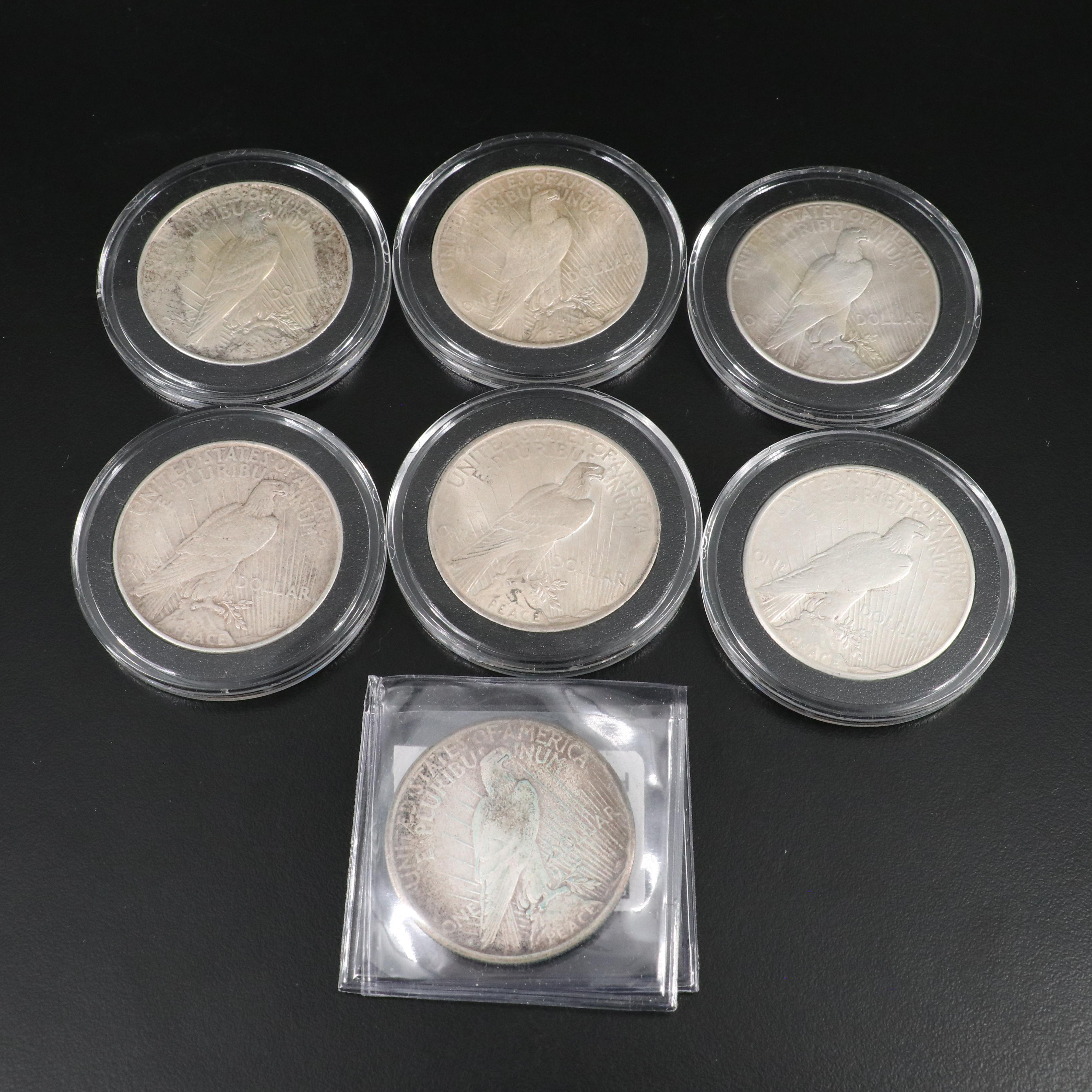 Twenty-Nine U.S. Silver Coins, Peace and Morgan Dollars, Kennedy Silver Halves