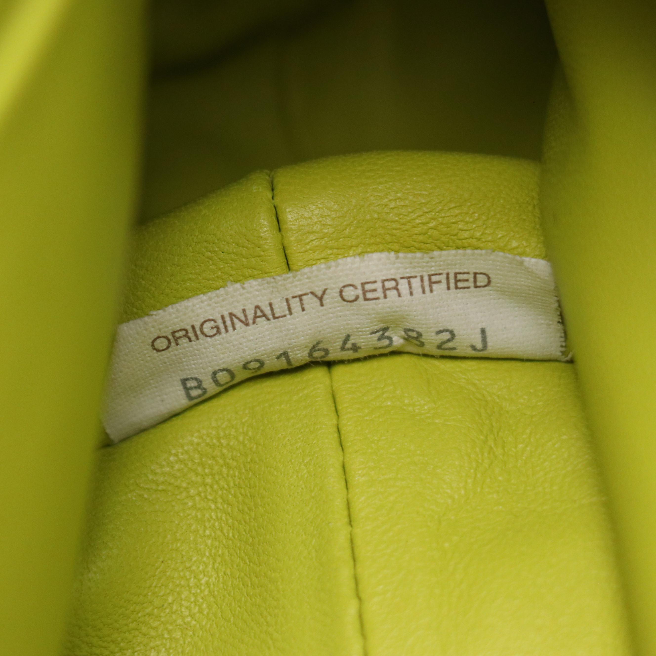 Bottega Veneta The Fold Crossbody Bag in Lime Green Intrecciato Leather