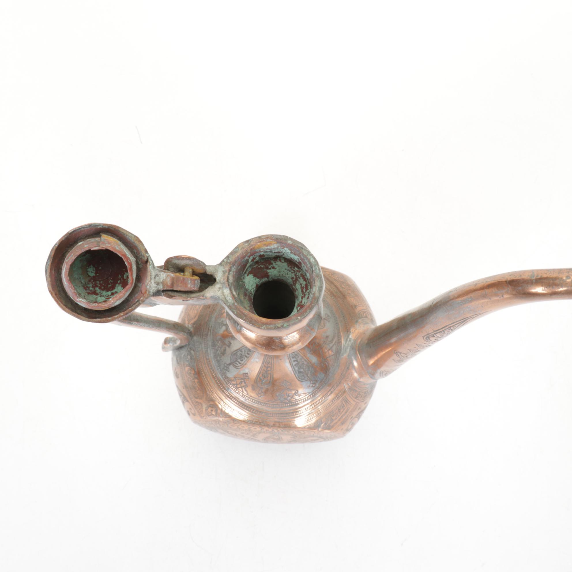 Copper Finish Persian Ewers, Late 19th/Early 20th Century