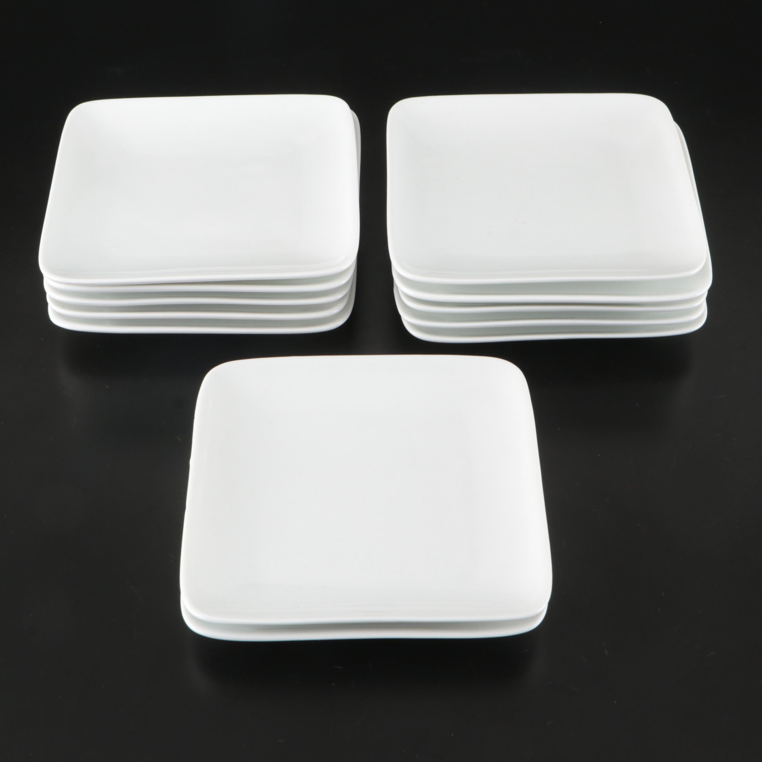 Bordallo Pinheiro Majolica Pink Cabbage Bowl with Crate & Barrel Ceramic Plates