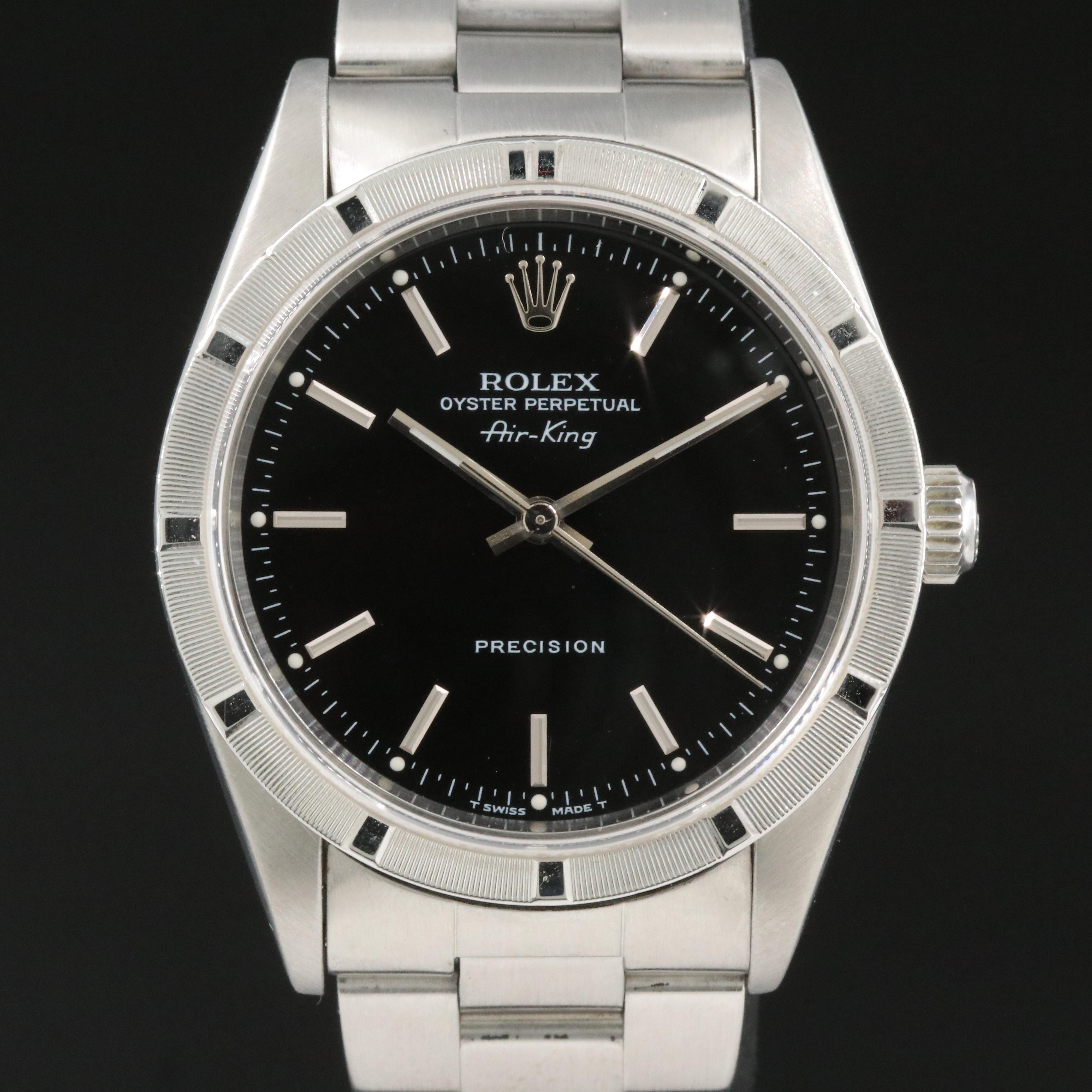 Rolex Air-King 14010 Black 34mm Steel Automatic Watch