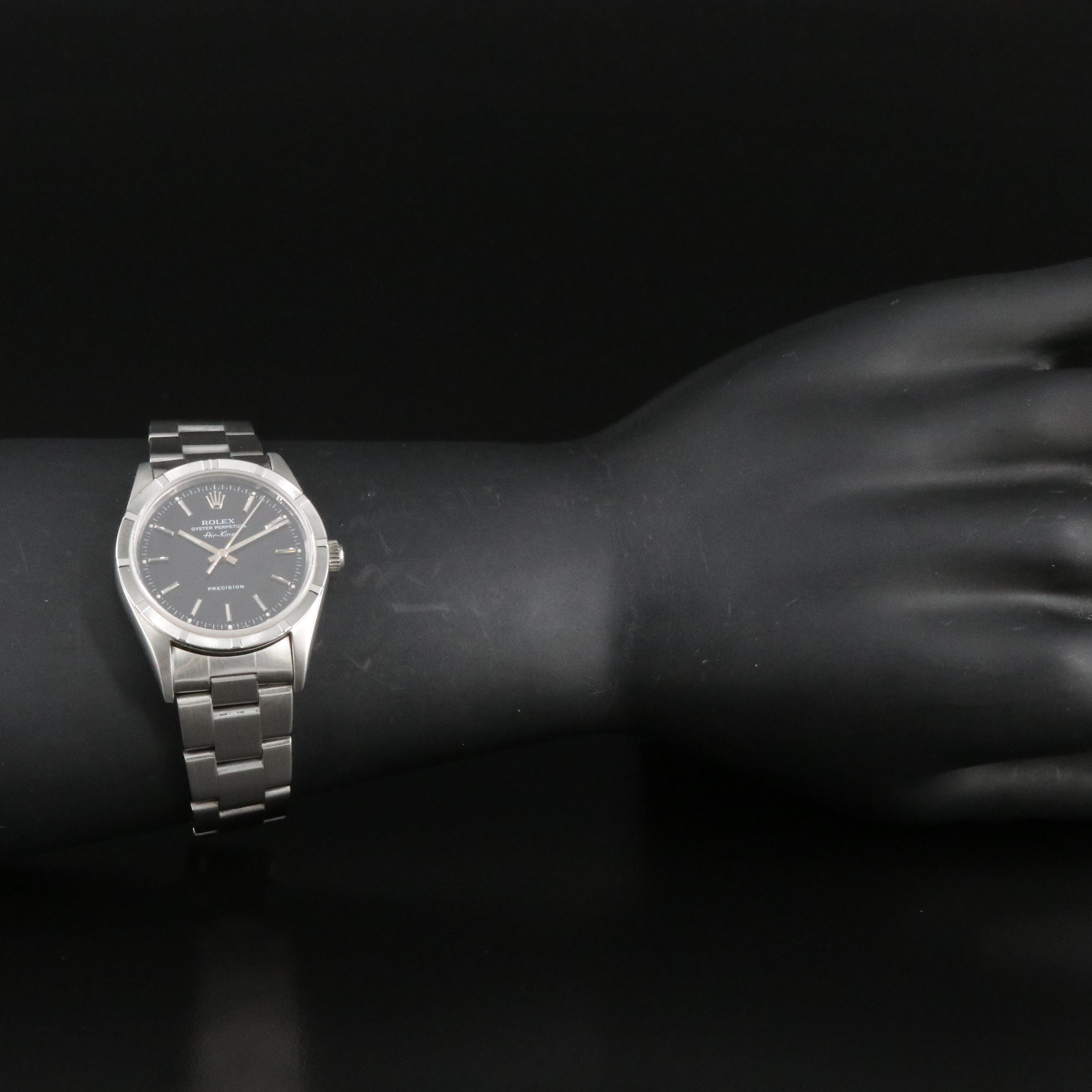 Rolex Air-King 14010 Black 34mm Steel Automatic Watch