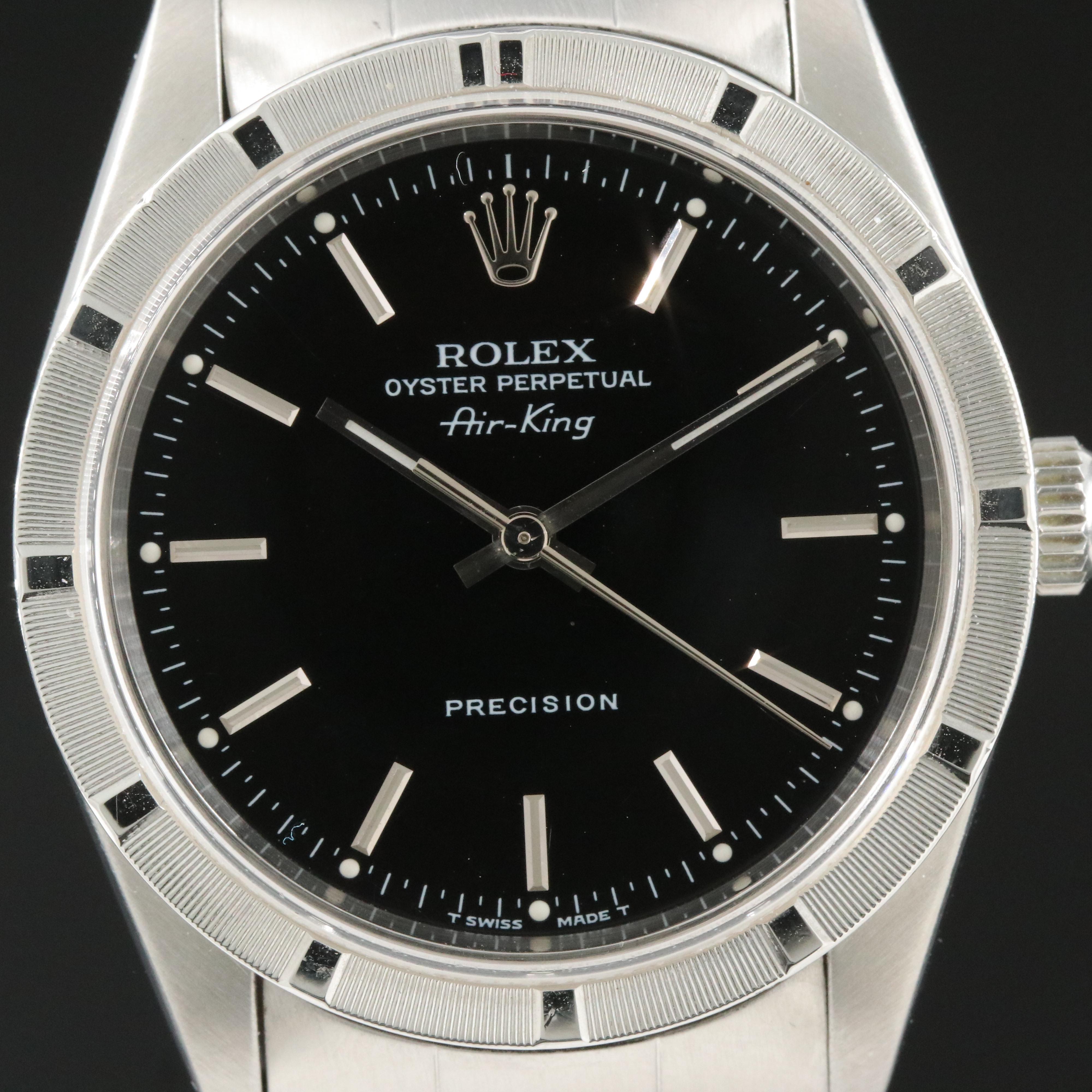 Rolex Air-King 14010 Black 34mm Steel Automatic Watch