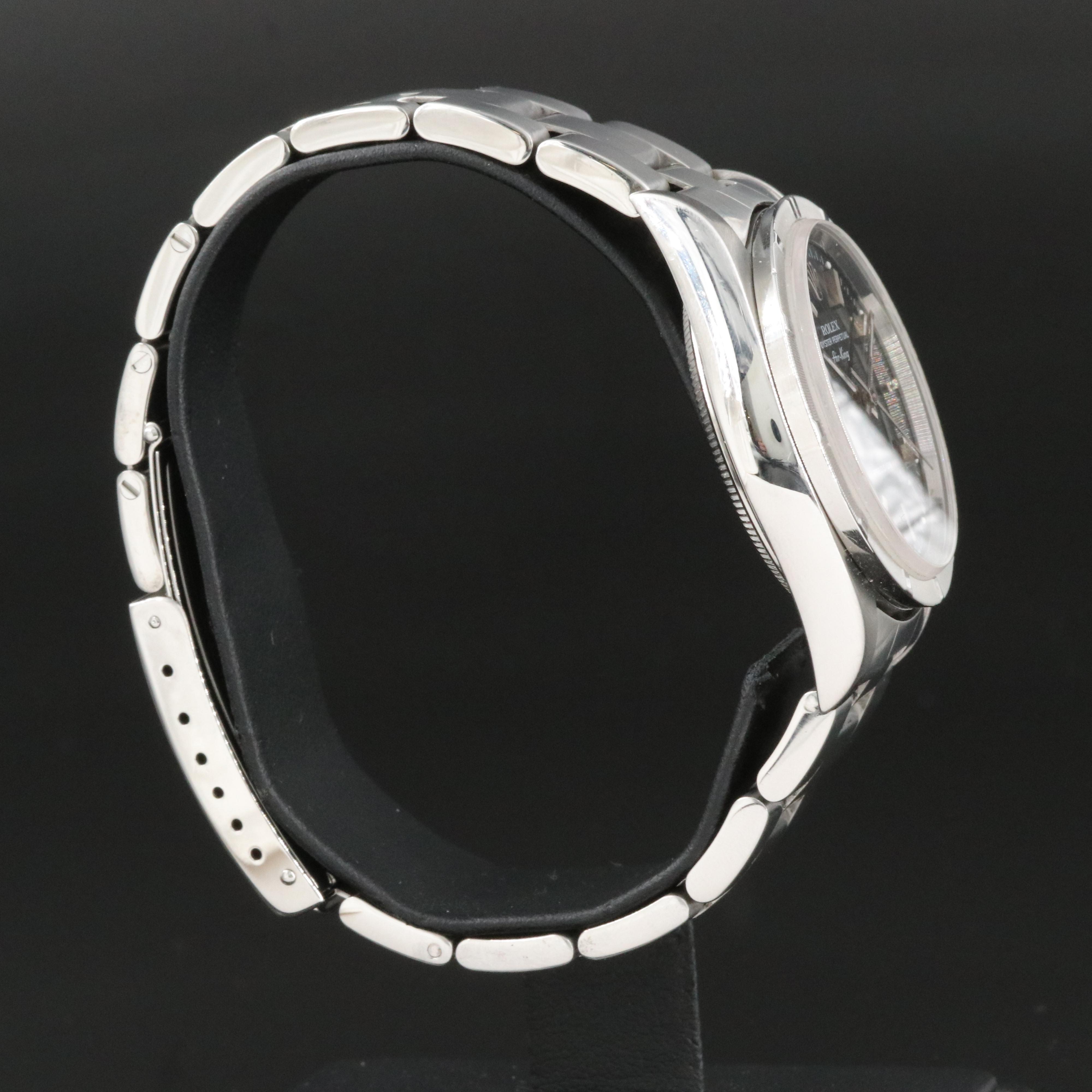 Rolex Air-King 14010 Black 34mm Steel Automatic Watch