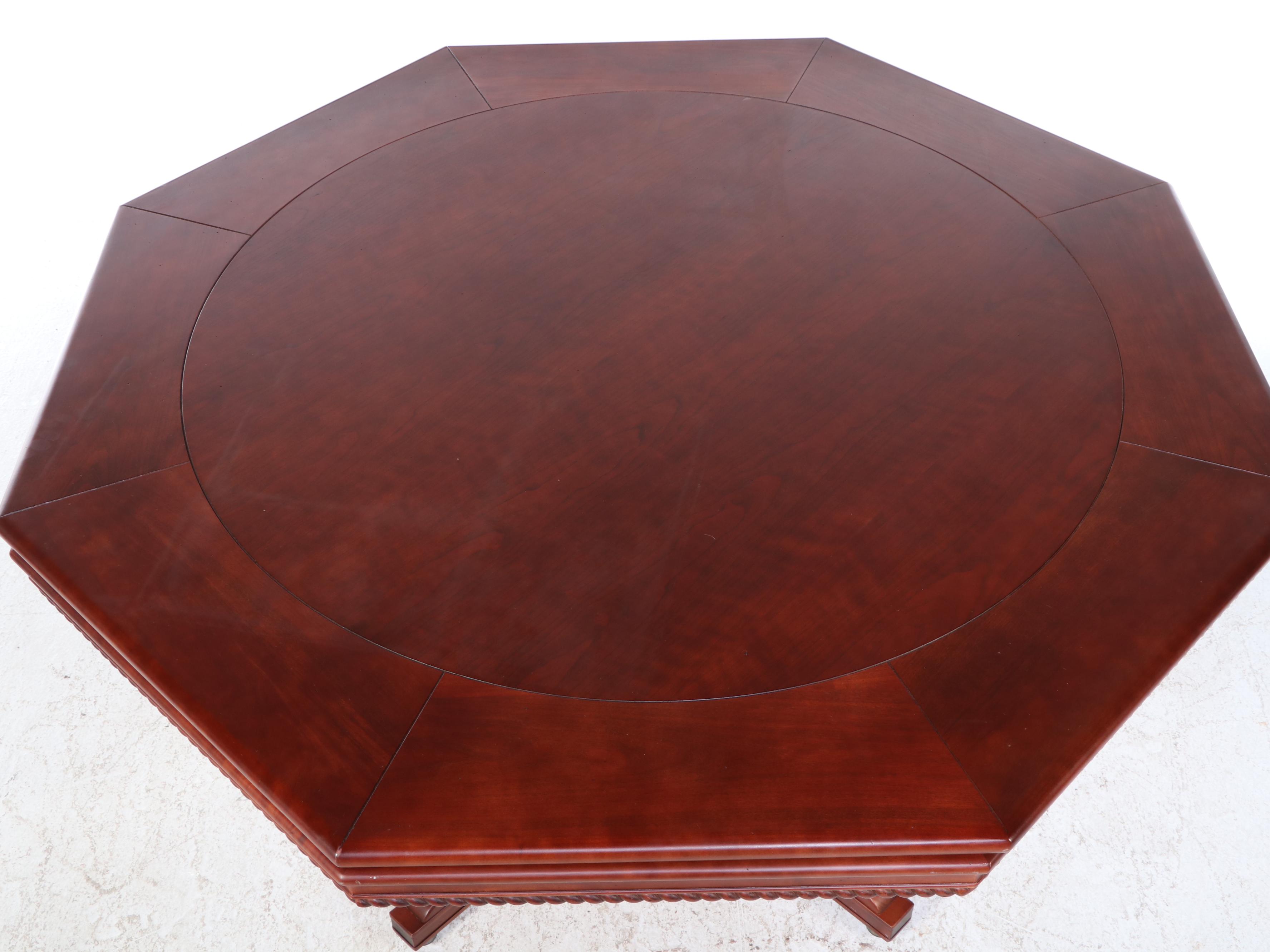 Mikhail Darafeev Cherry Finished Game Table and Four "Ponce De Leon" Chairs