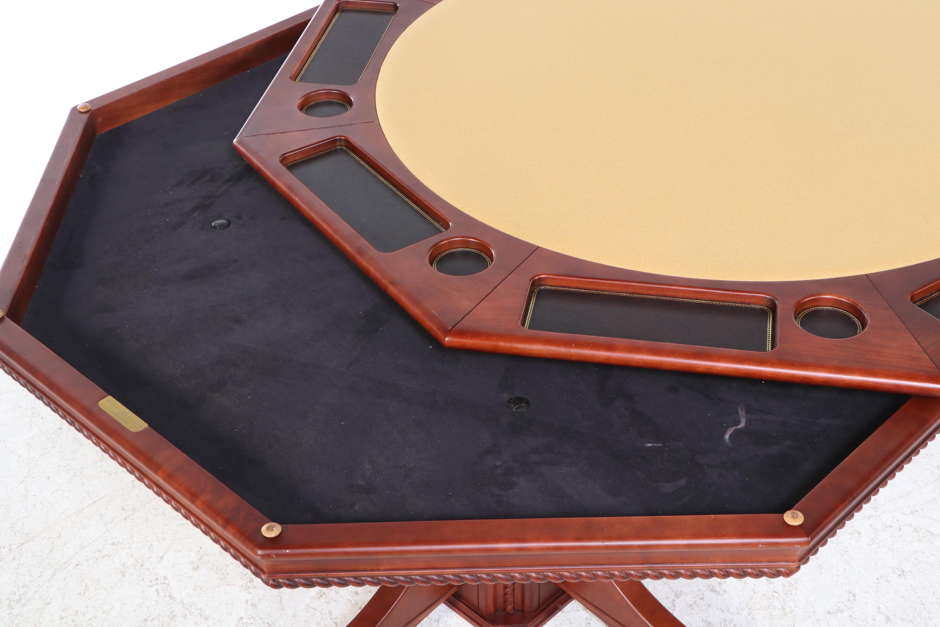 Mikhail Darafeev Cherry Finished Game Table and Four "Ponce De Leon" Chairs