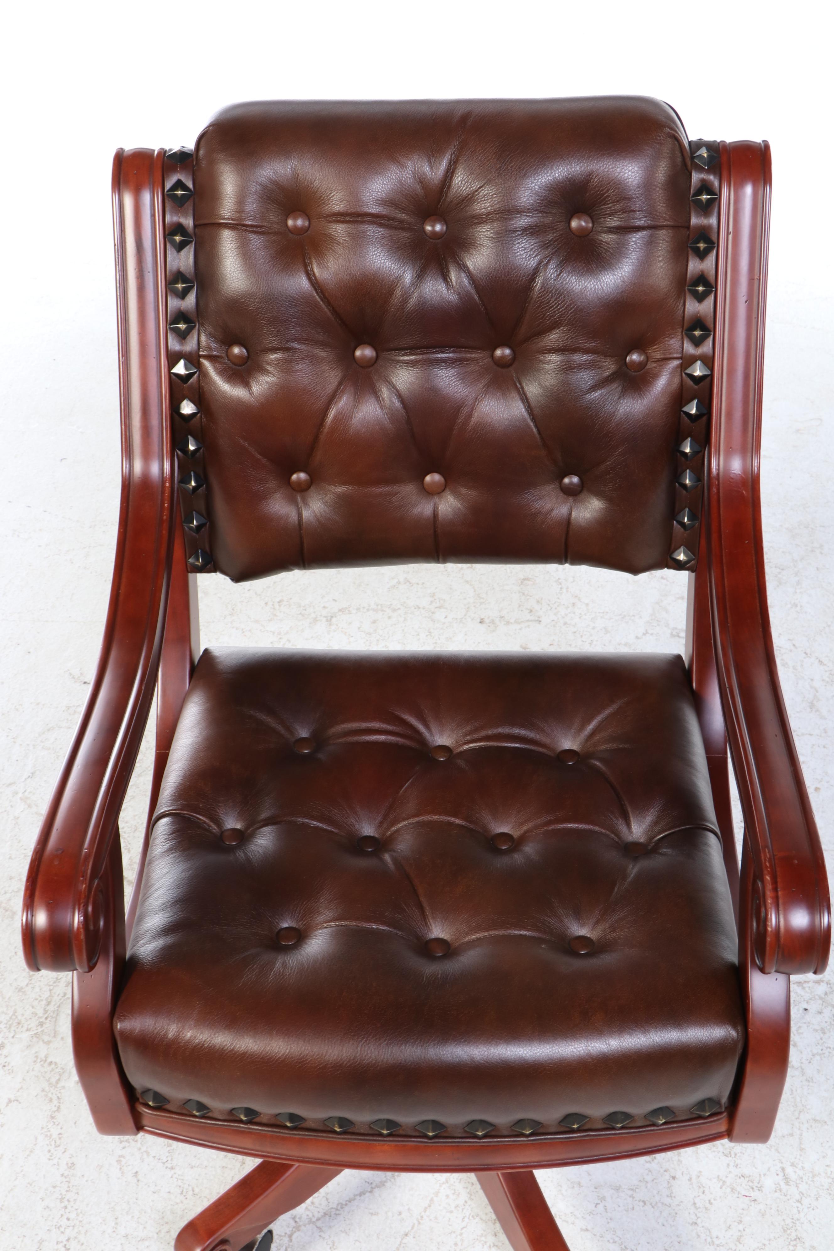 Mikhail Darafeev Cherry Finished Game Table and Four "Ponce De Leon" Chairs