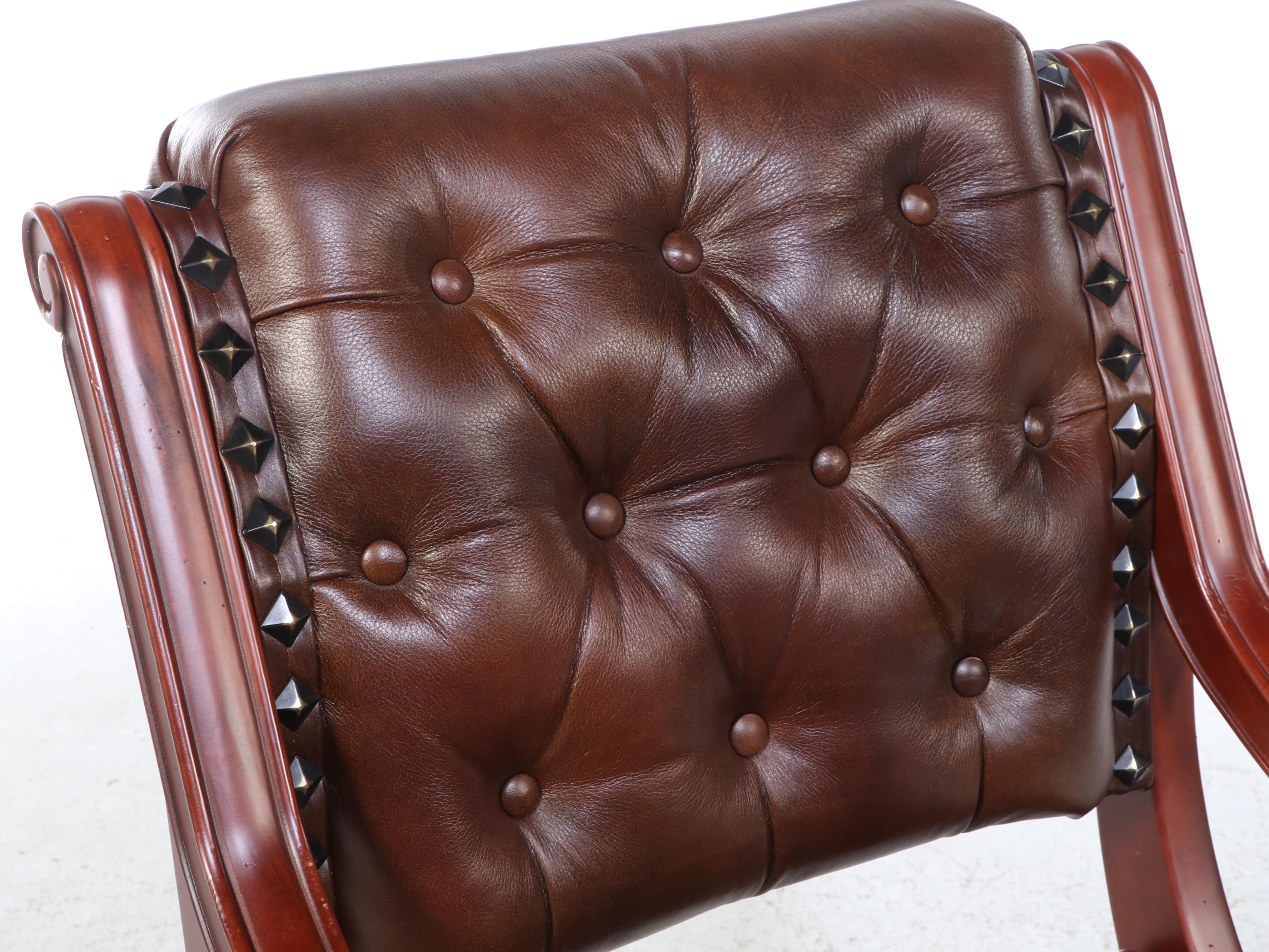 Mikhail Darafeev Cherry Finished Game Table and Four "Ponce De Leon" Chairs