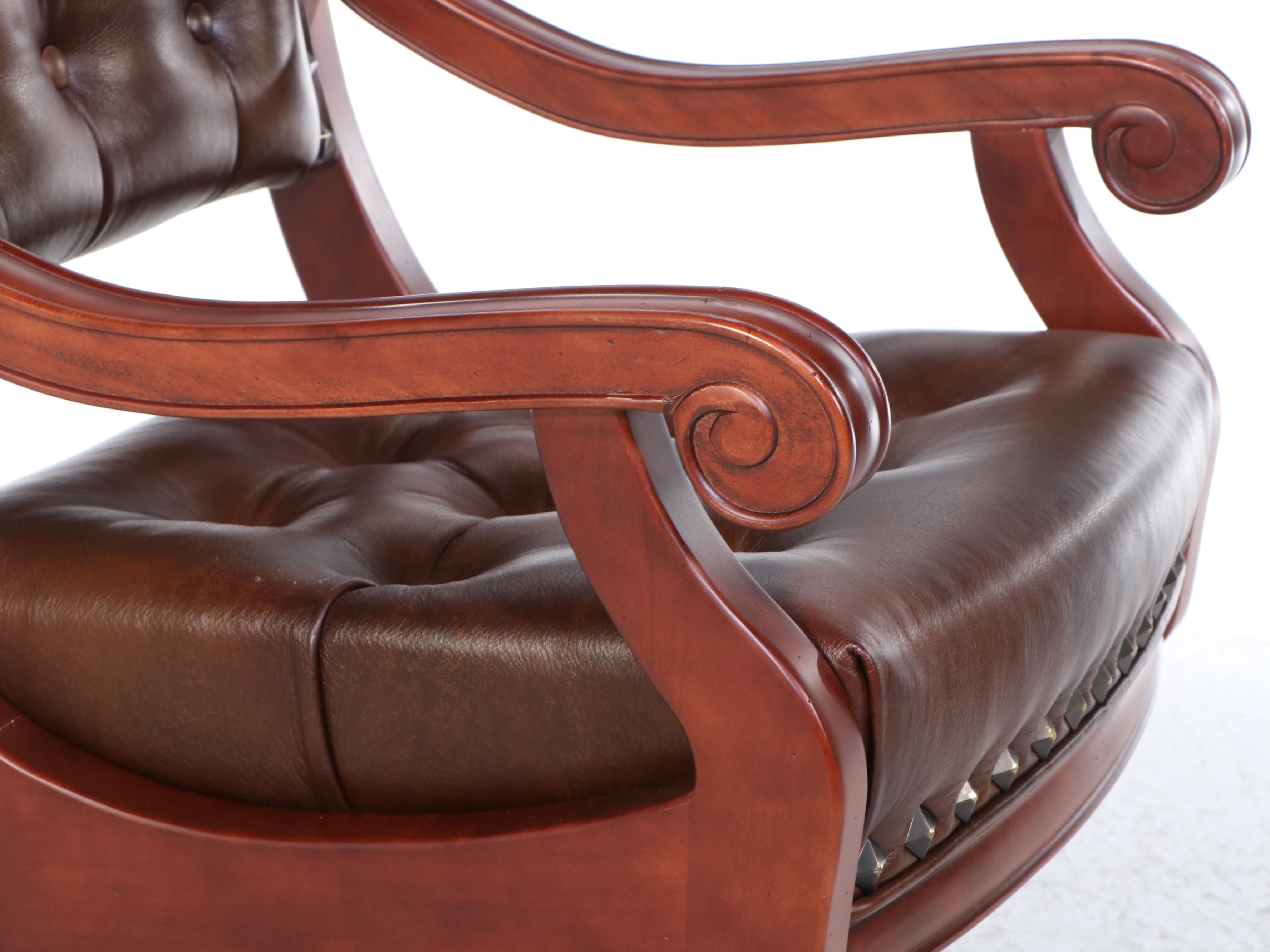 Mikhail Darafeev Cherry Finished Game Table and Four "Ponce De Leon" Chairs