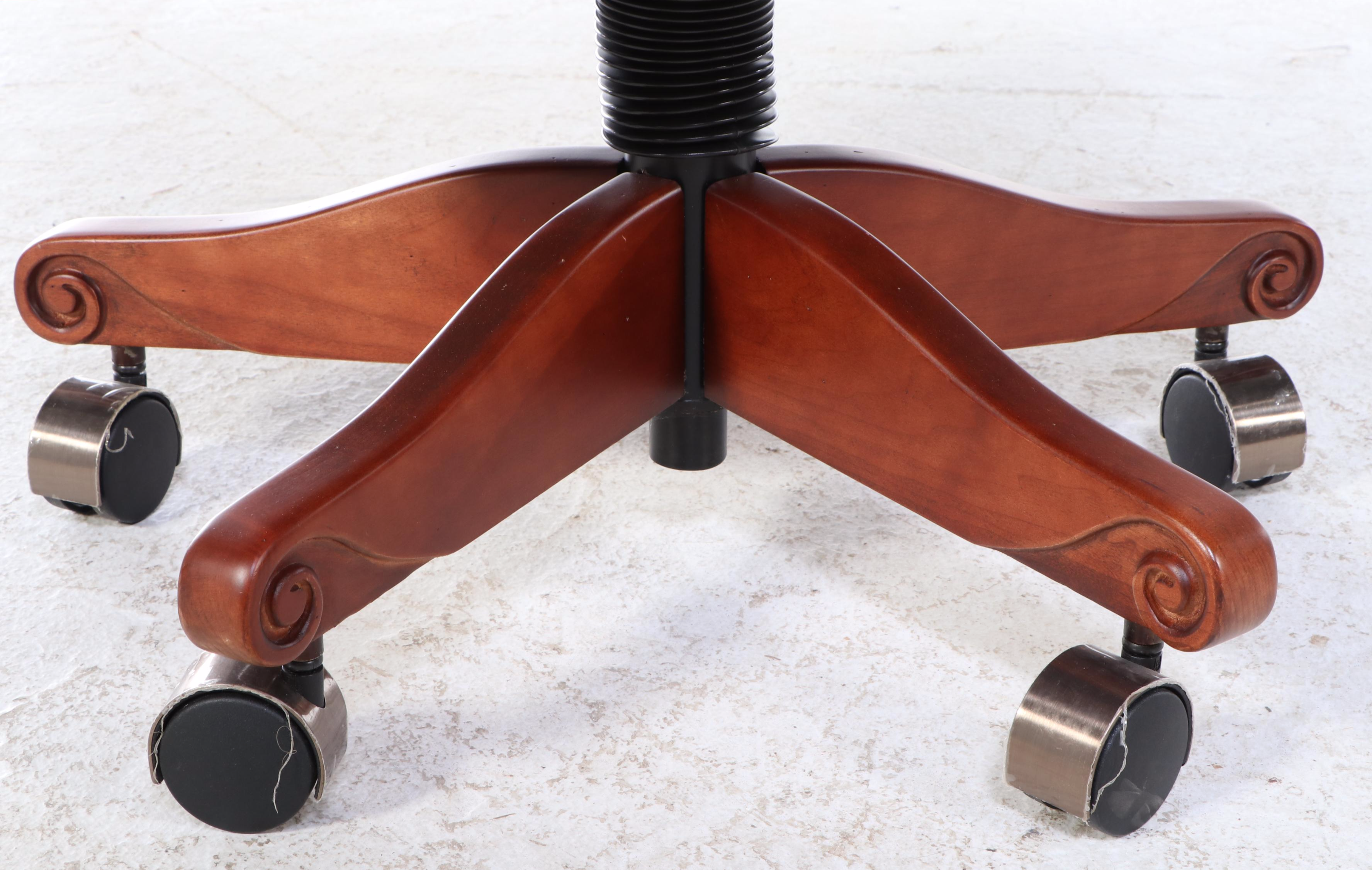 Mikhail Darafeev Cherry Finished Game Table and Four "Ponce De Leon" Chairs