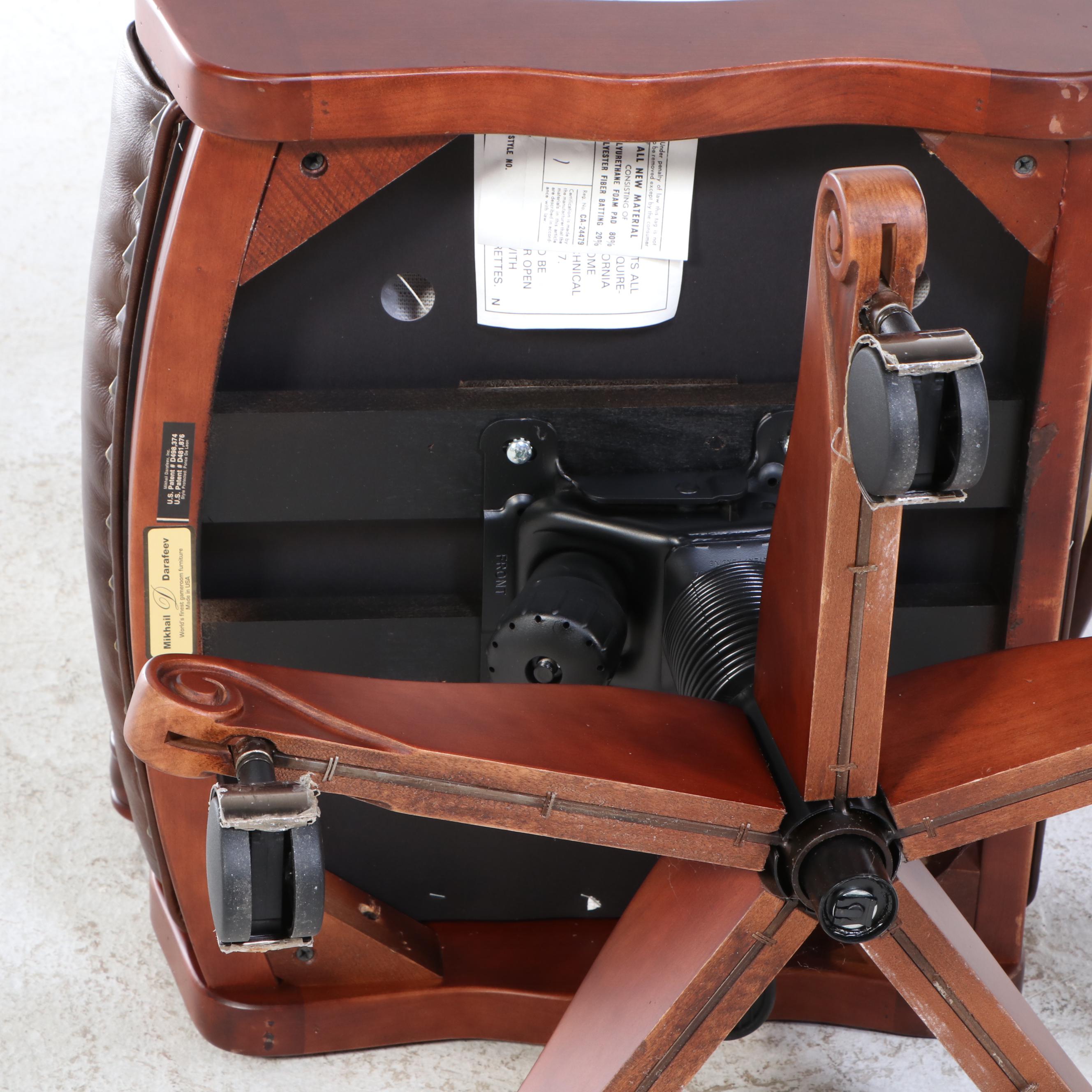 Mikhail Darafeev Cherry Finished Game Table and Four "Ponce De Leon" Chairs