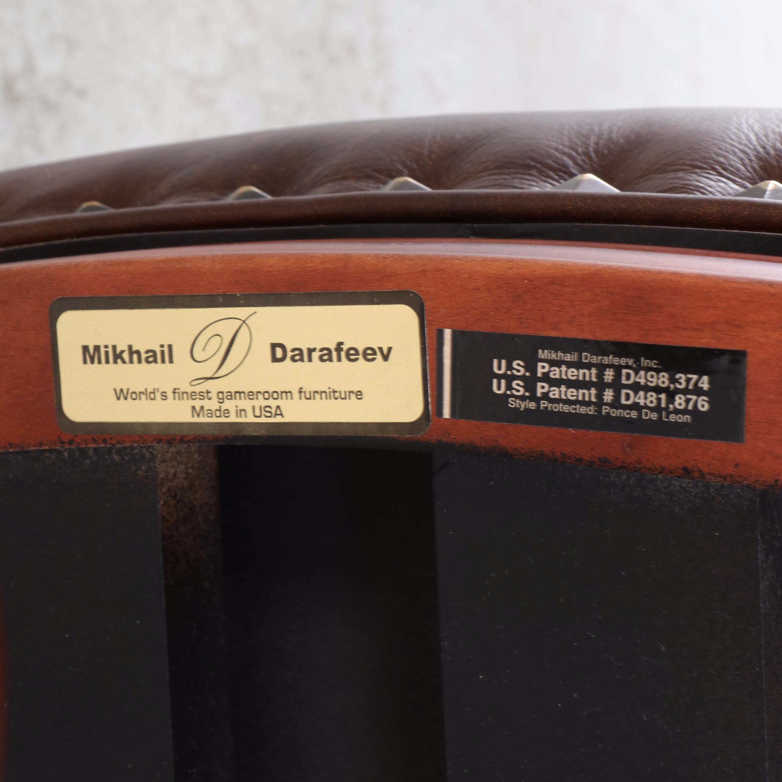 Mikhail Darafeev Cherry Finished Game Table and Four "Ponce De Leon" Chairs