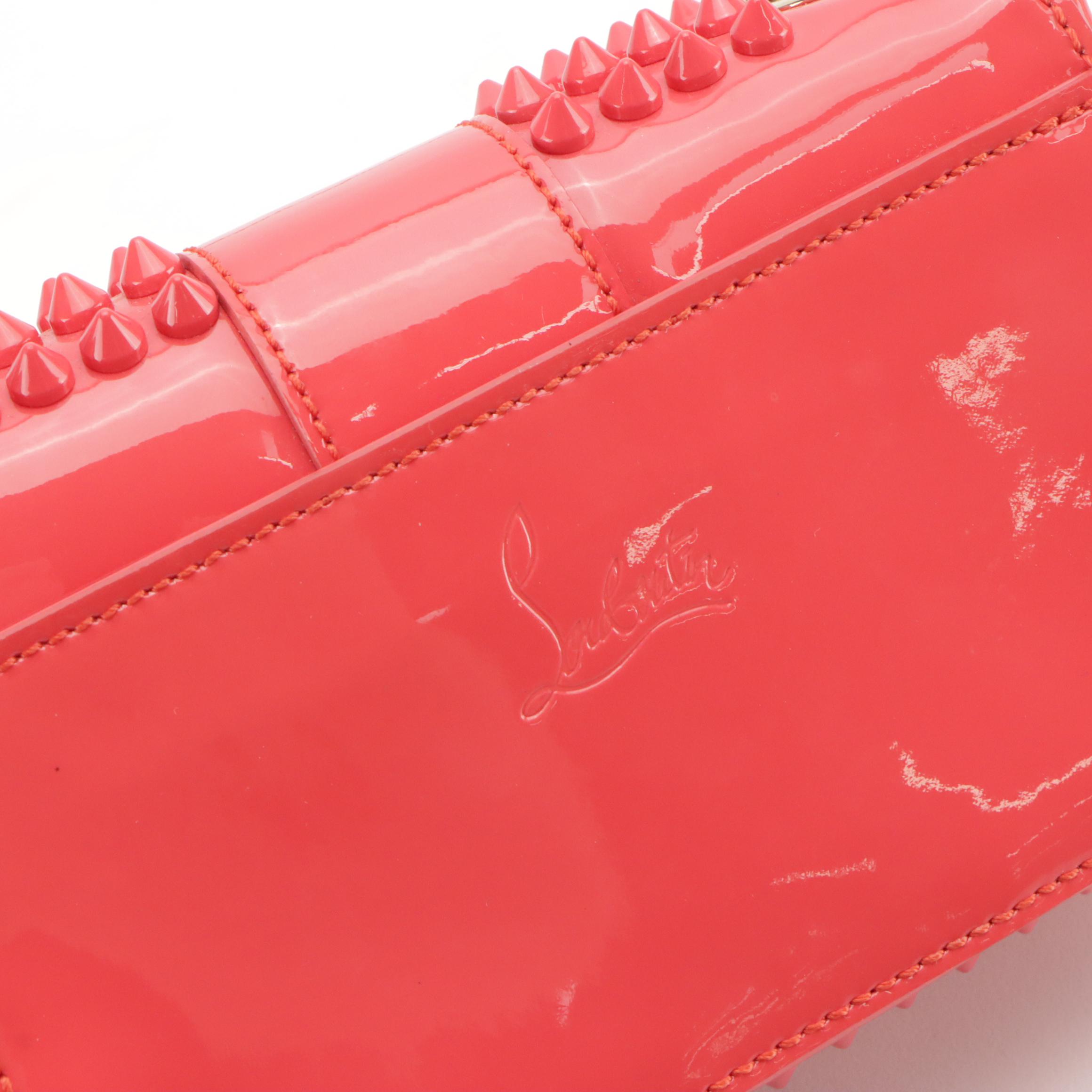 Christian Louboutin Mini Sweet Charity Crossbody Bag in Spiked Patent Leather