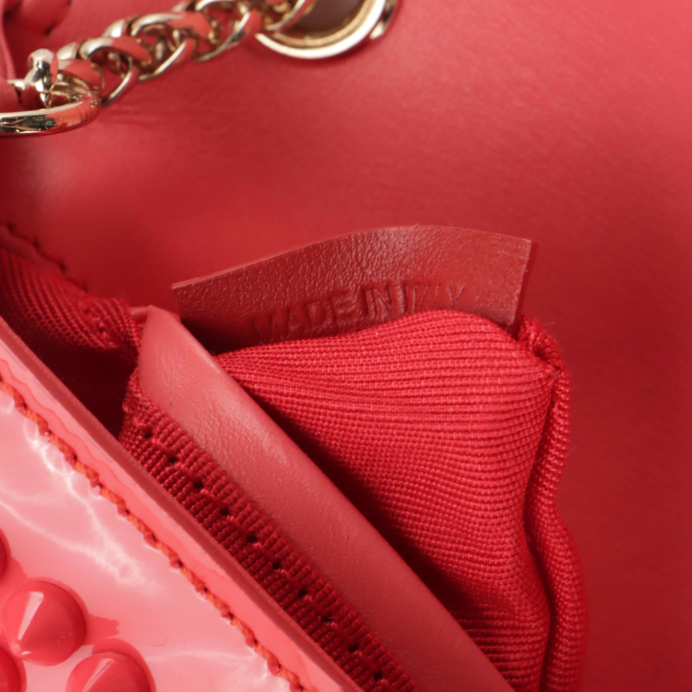 Christian Louboutin Mini Sweet Charity Crossbody Bag in Spiked Patent Leather