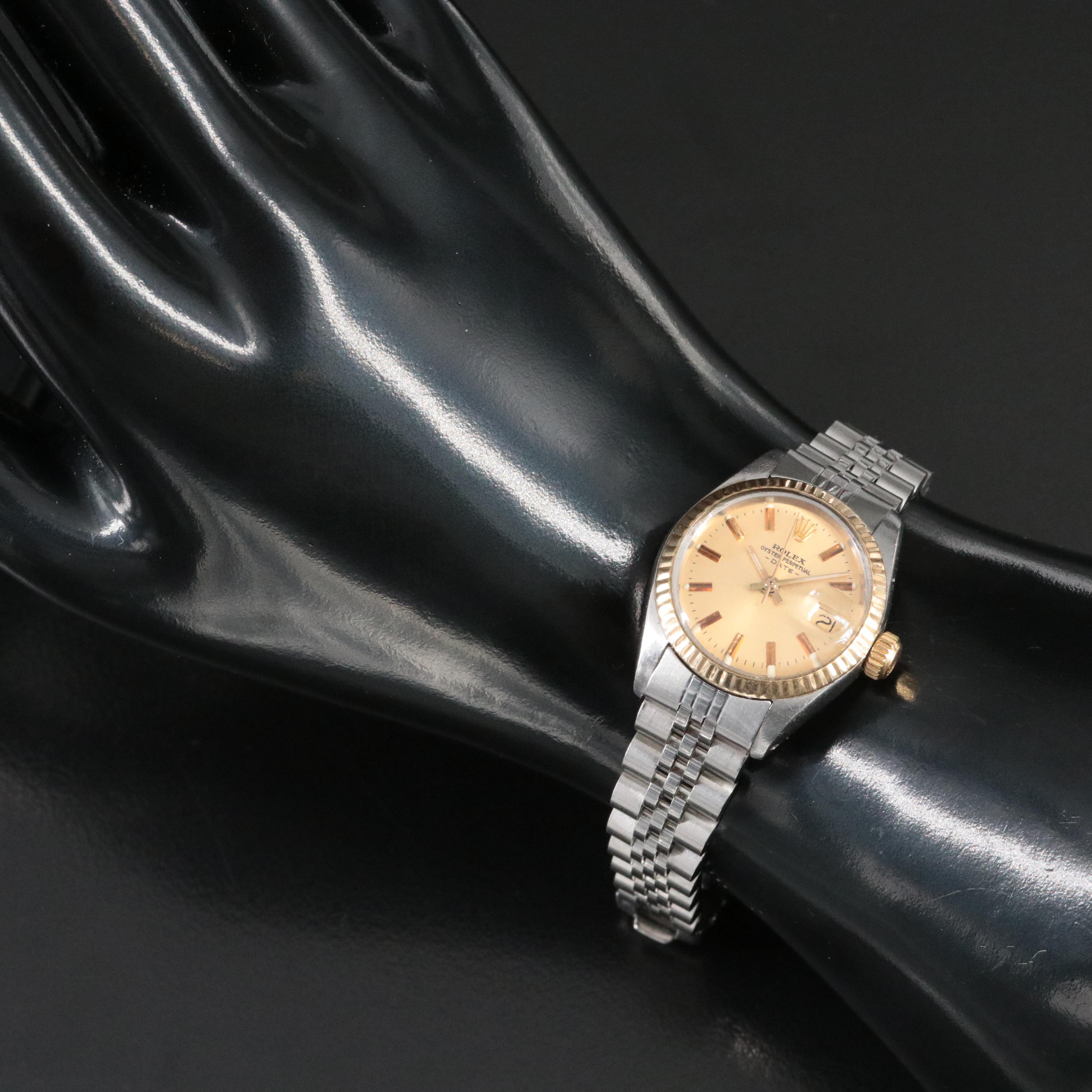 1979 Rolex 14K and Stainless Steel Custom Date Watch