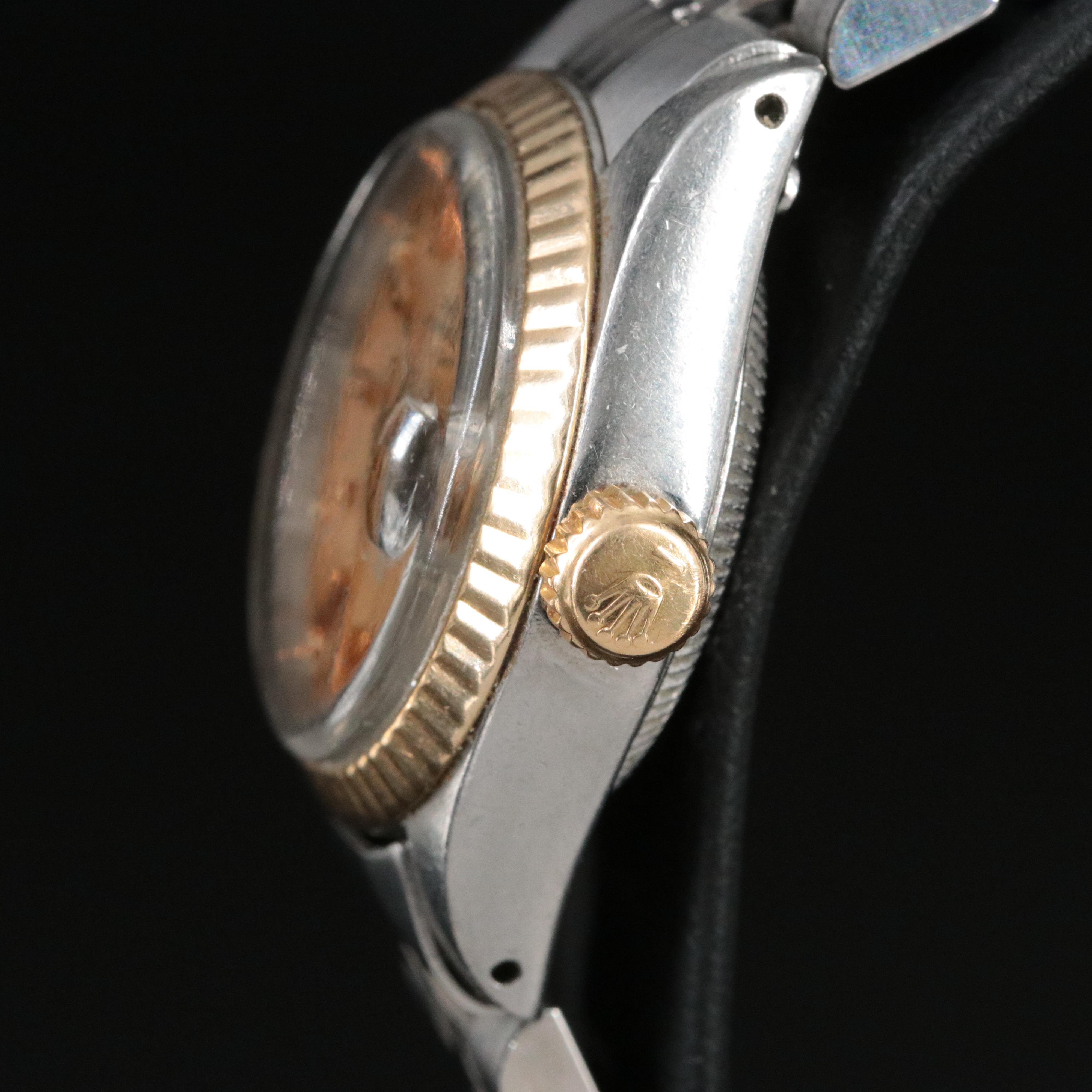 1979 Rolex 14K and Stainless Steel Custom Date Watch