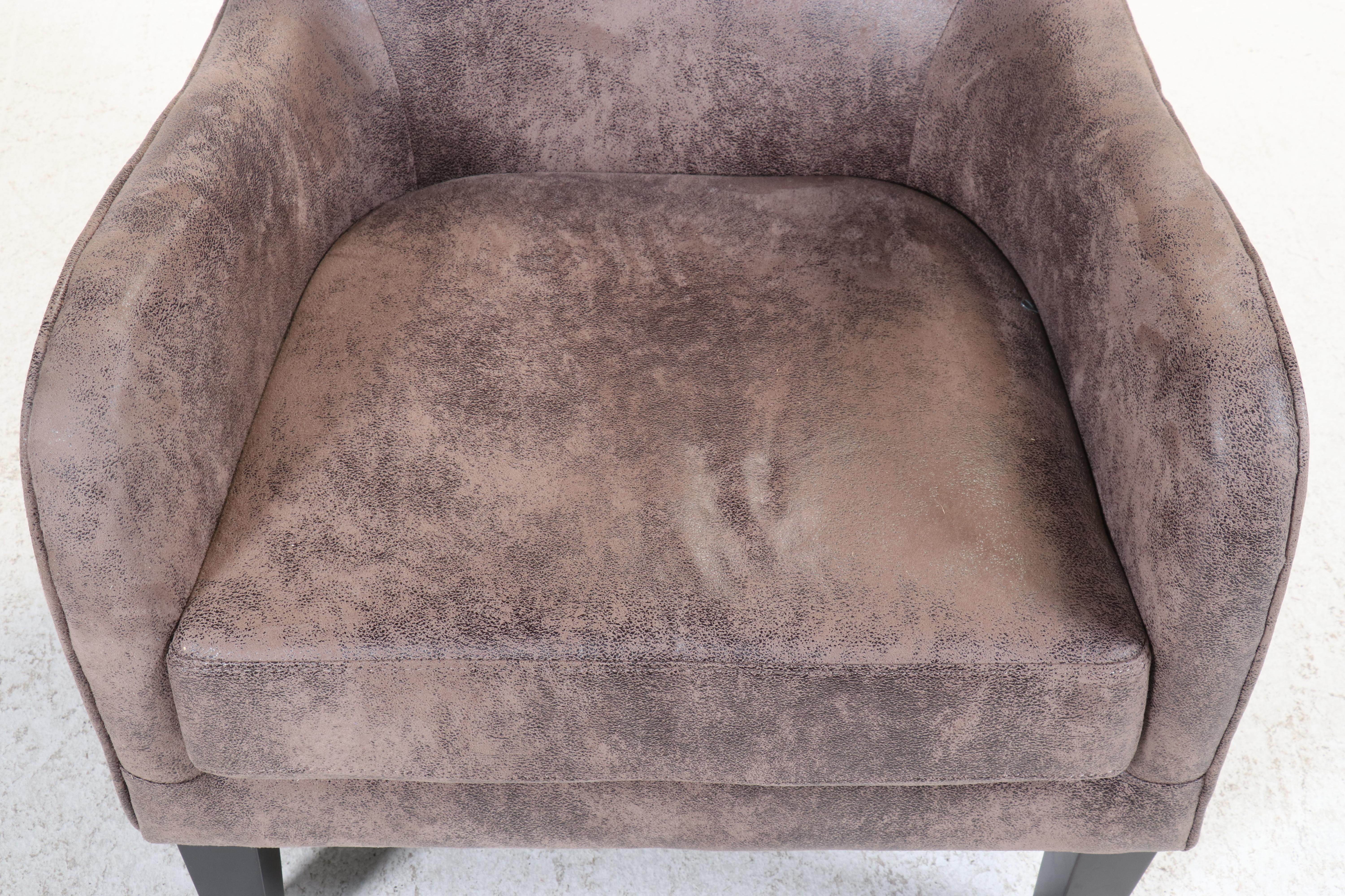 Pair of Noble House Home Furnishings Faux-Leather Wing Chairs with Nailheads