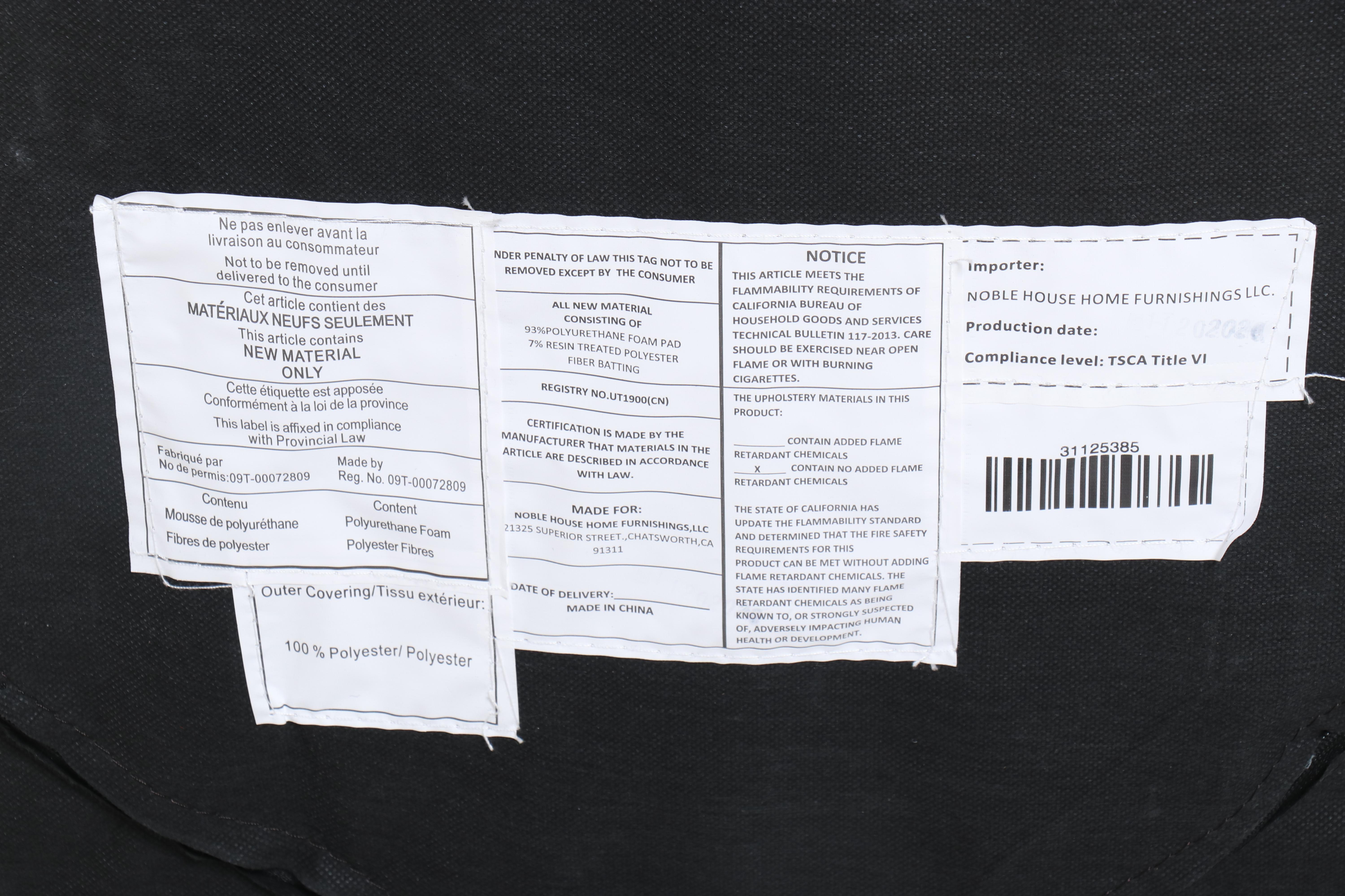 Pair of Noble House Home Furnishings Faux-Leather Wing Chairs with Nailheads