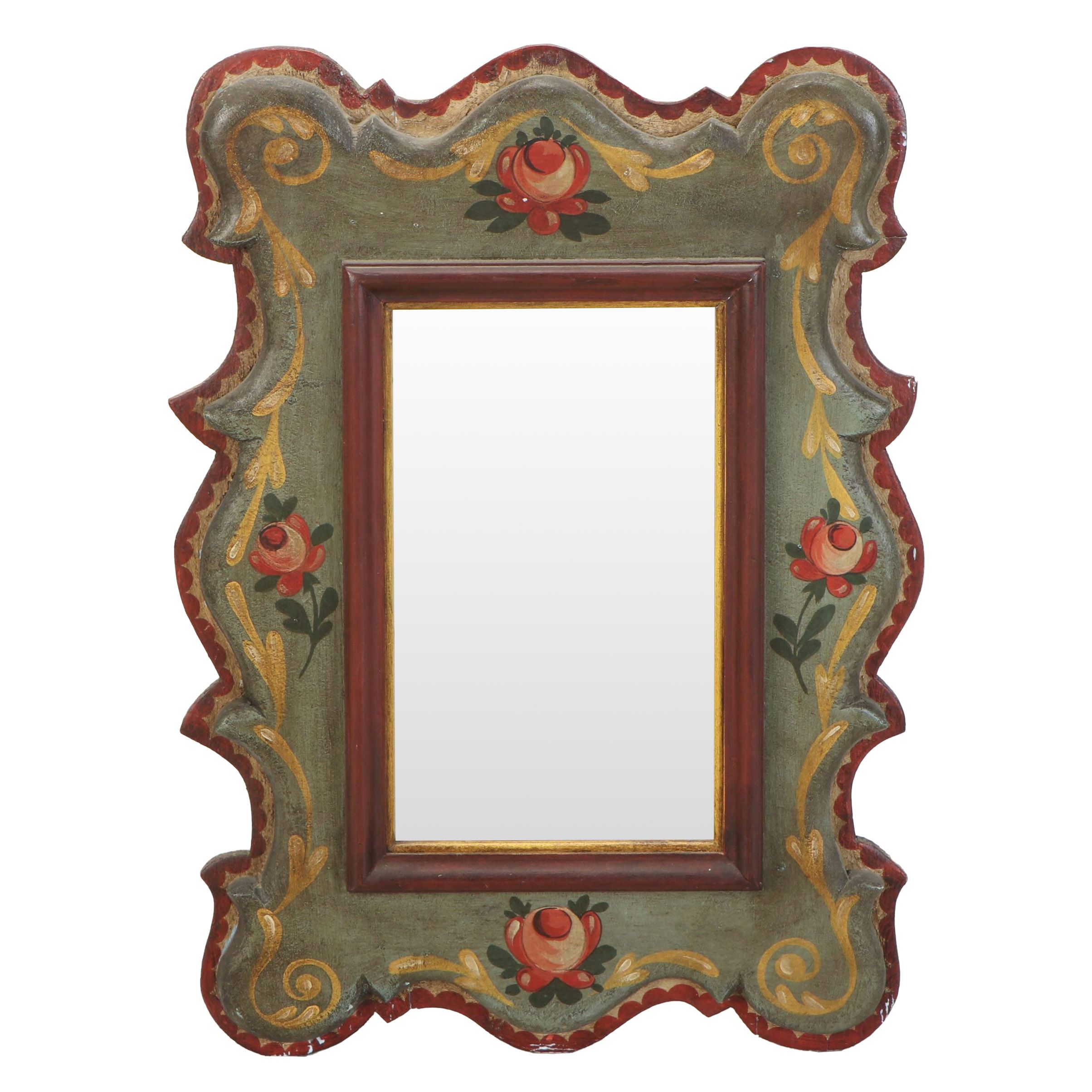 Rosemaling Decorated Wall Mirror