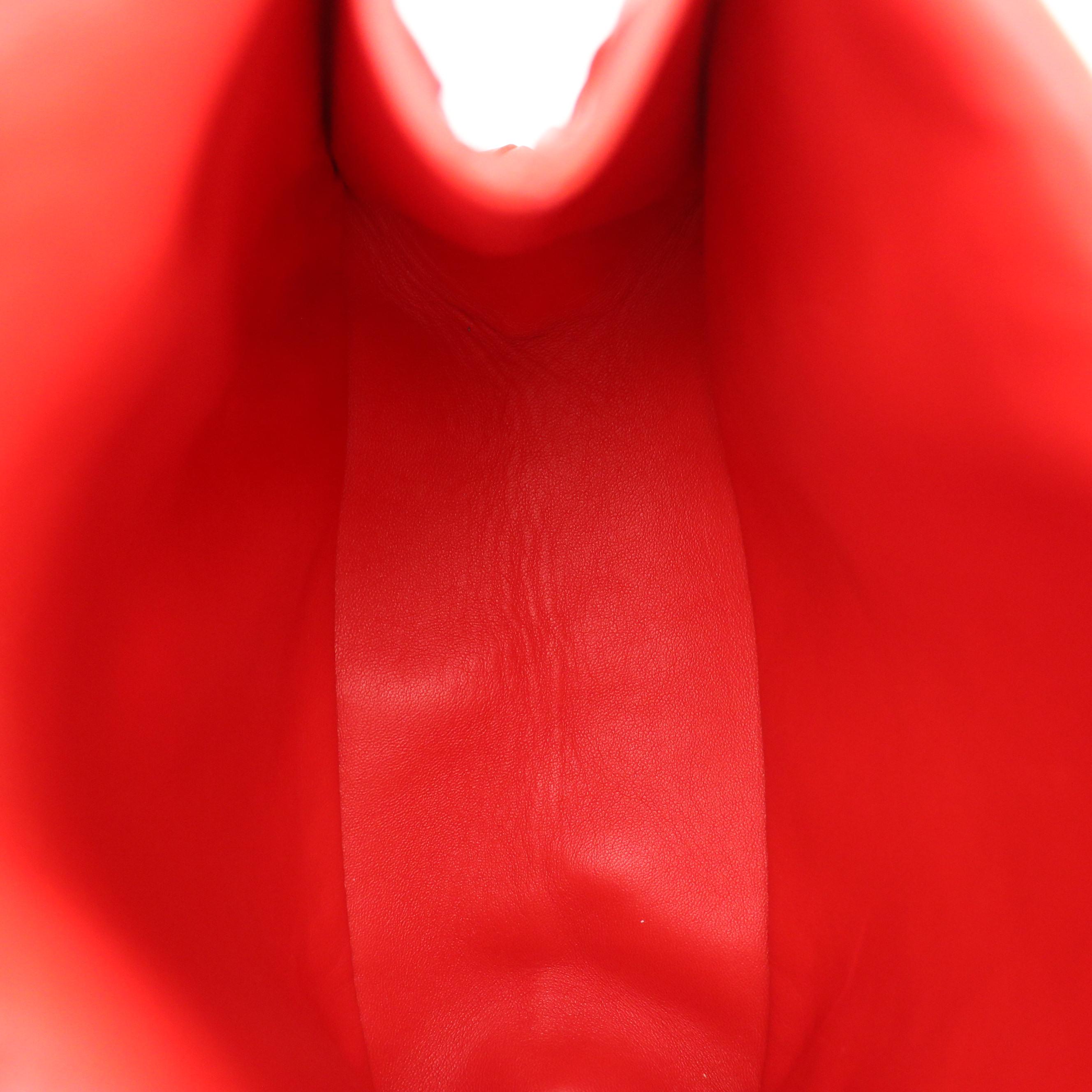 Bottega Veneta The Knot Strap Small Shoulder Bag in Red Intrecciato Leather