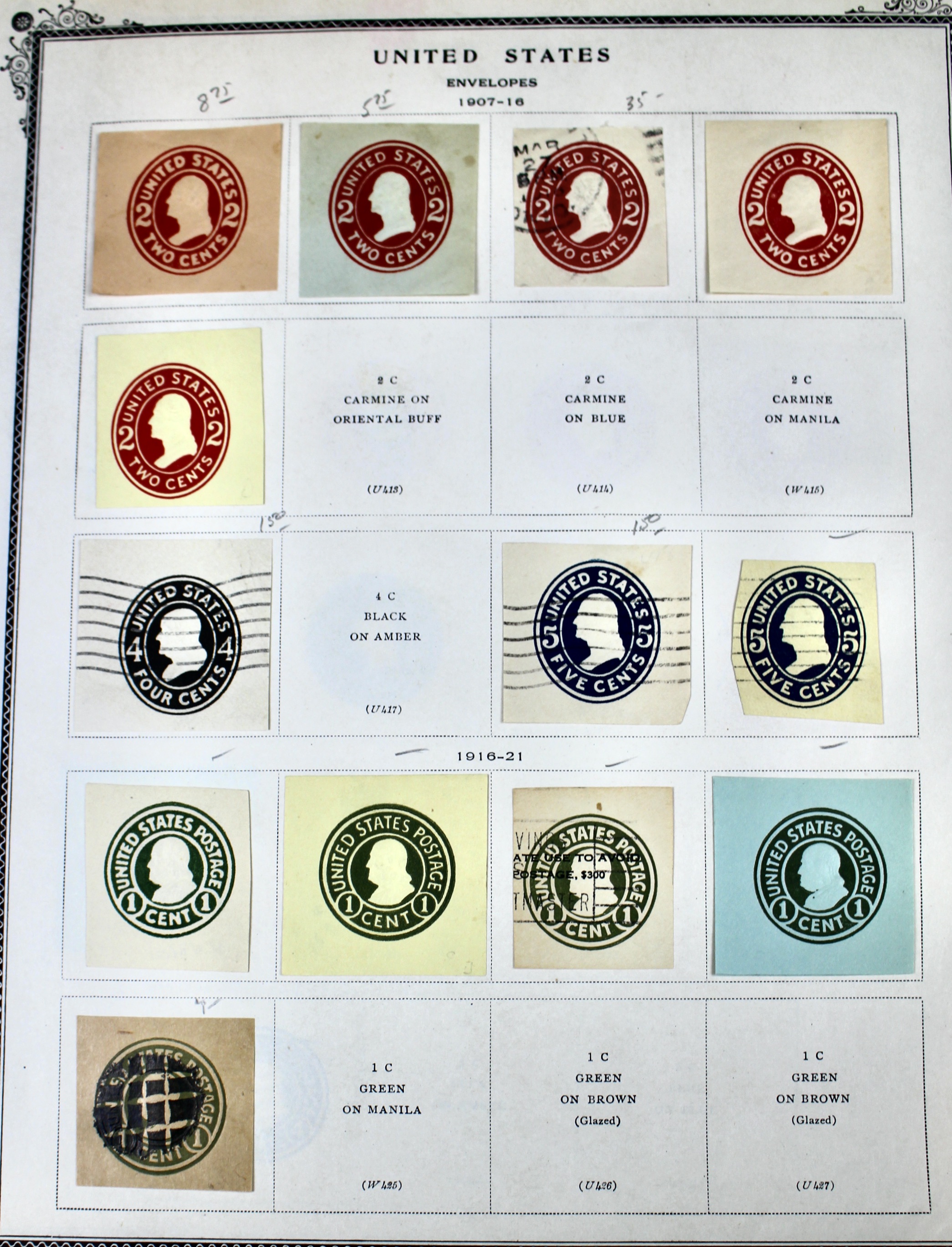 Early Cut Square Envelope Postage Collection, 1853 to 1950