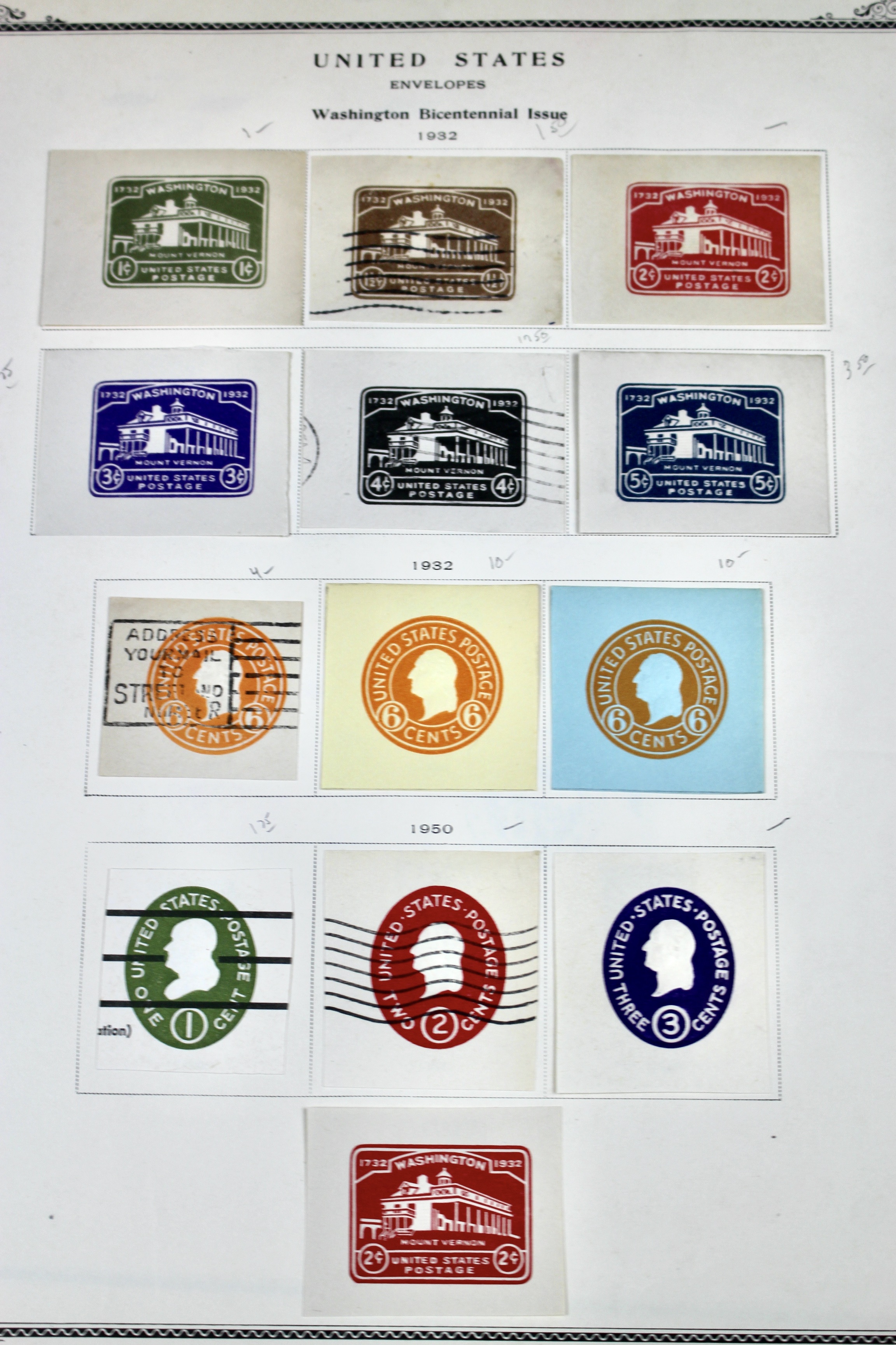 Early Cut Square Envelope Postage Collection, 1853 to 1950