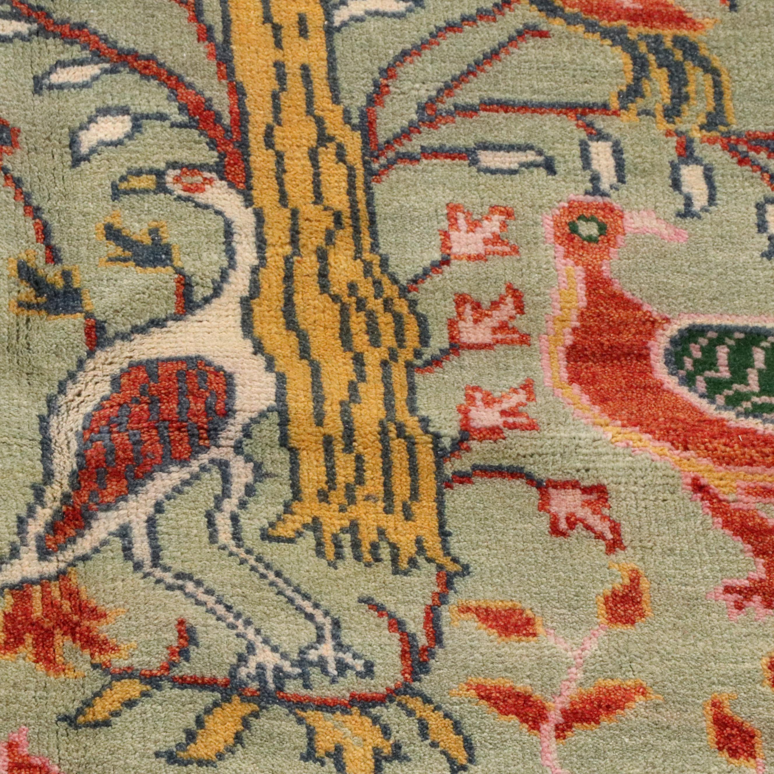 9'1 x 12'1 Hand-Knotted Indo-Persian Pictorial Room-Sized Rug