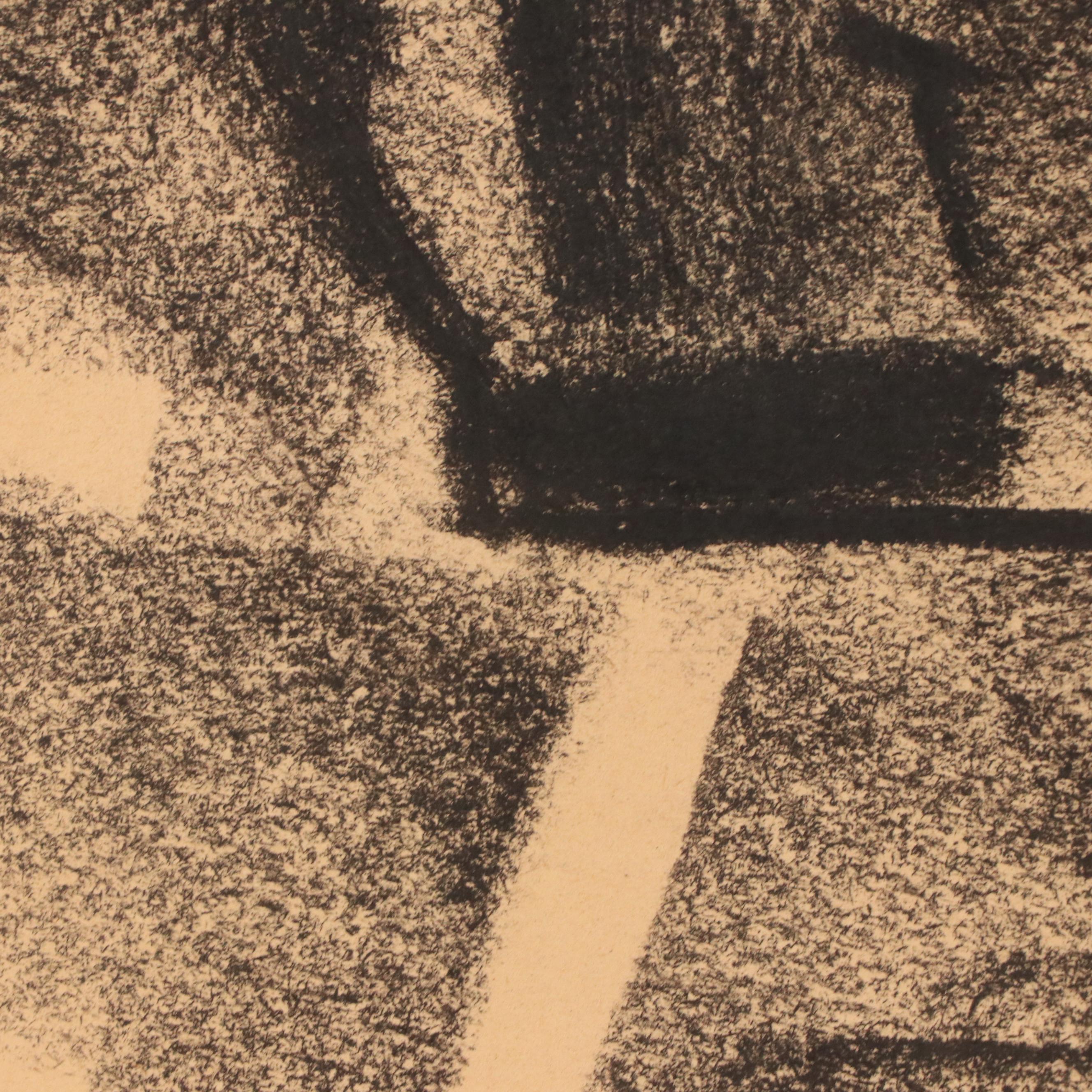 Jack Meanwell Figural Modern Oil Pastel Drawing, Late 20th Century