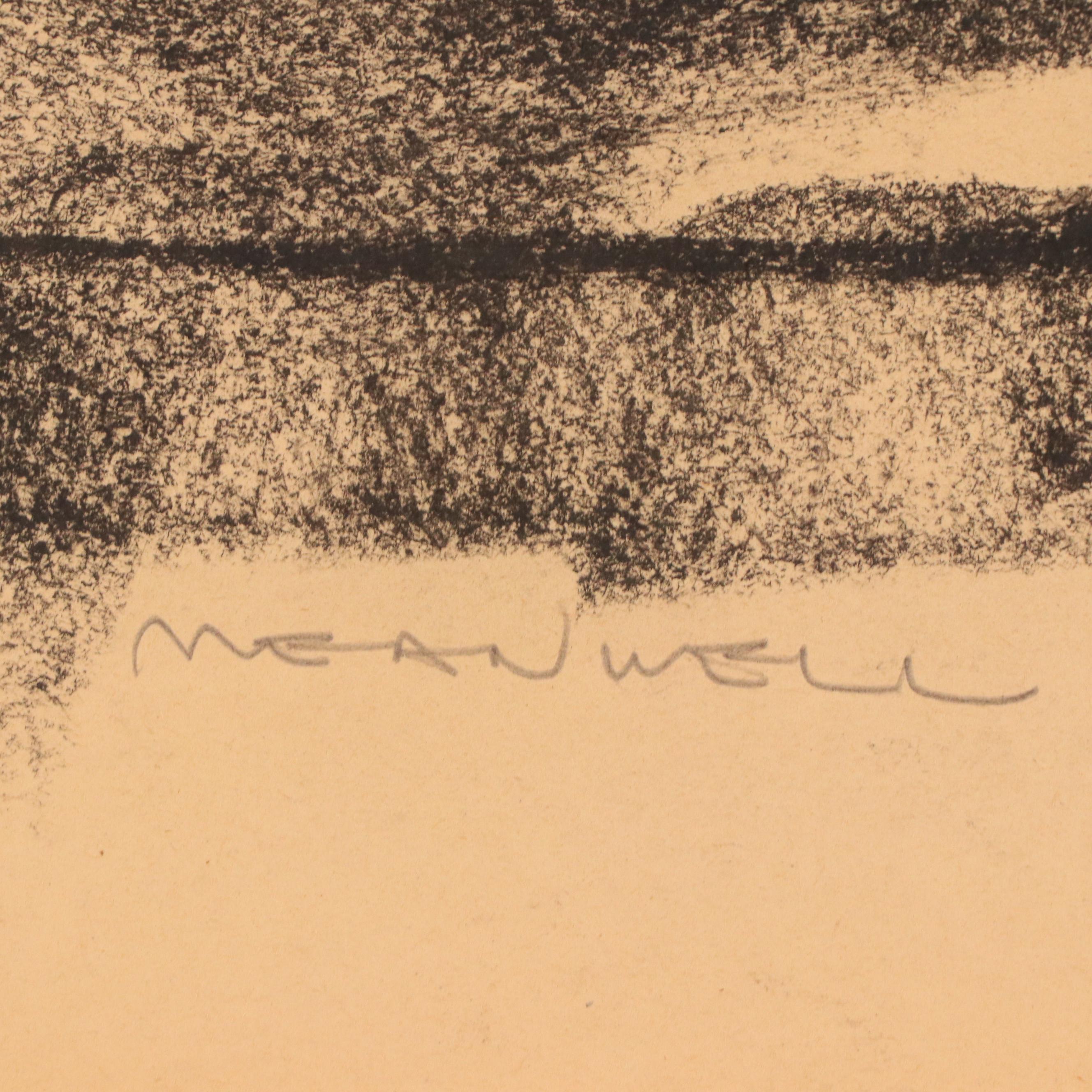 Jack Meanwell Figural Modern Oil Pastel Drawing, Late 20th Century